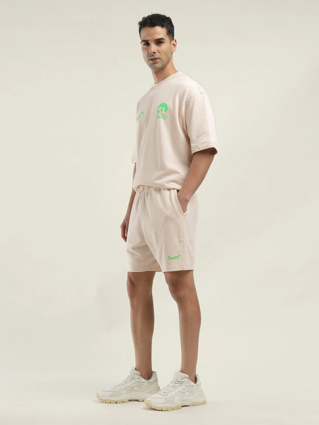 Office Attire Men's Off White Regular Fit Shorts
