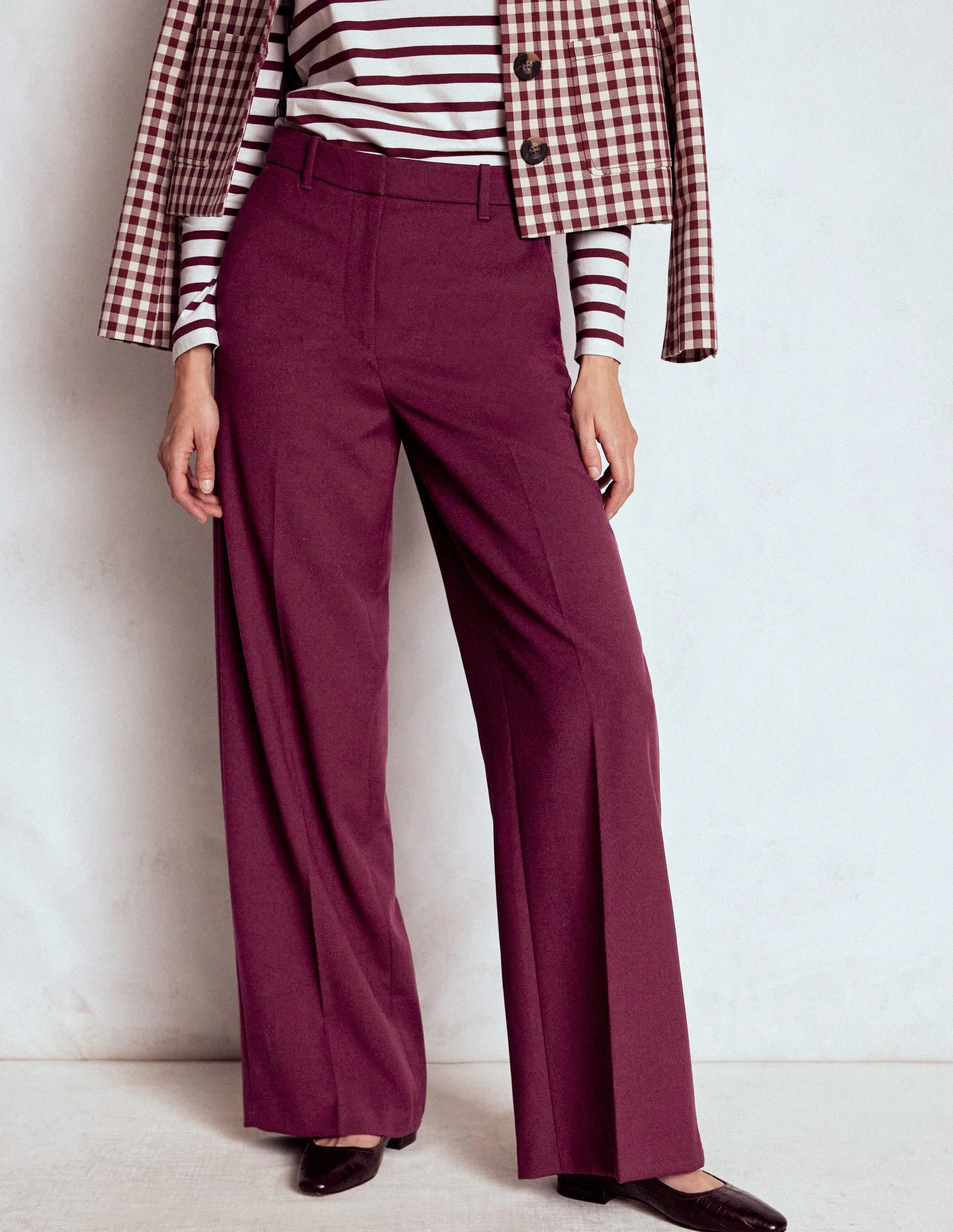 Light Reflective Details Belgravia Tailored Trousers-Deep Wisteria