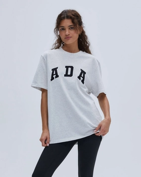 ADA Short Sleeve Oversized T-shirt - Light Grey Melange Self Cleaning Coating