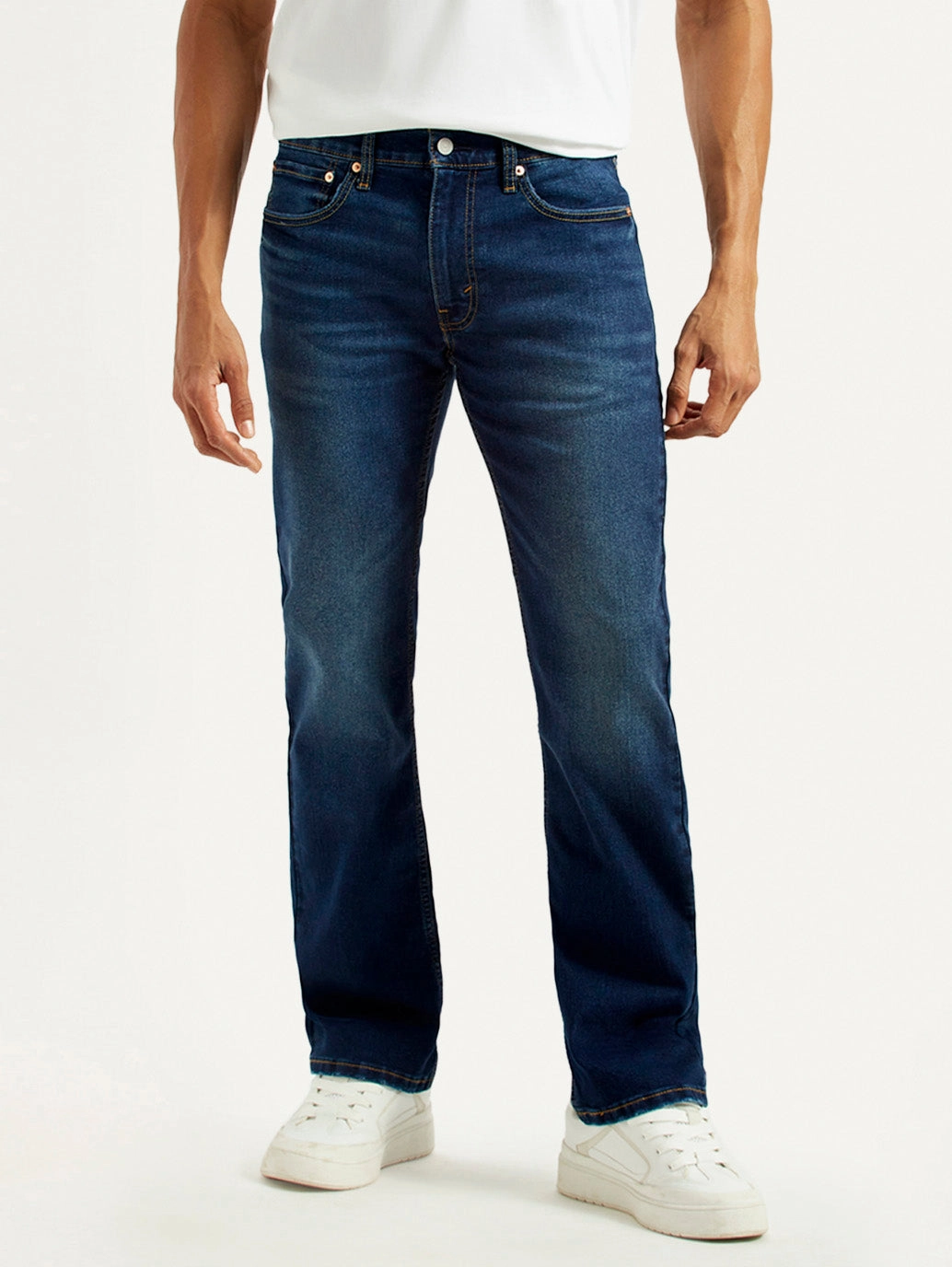 Simple Match Men's 527 Dark Indigo Bootcut Fit Mid Rise Jeans