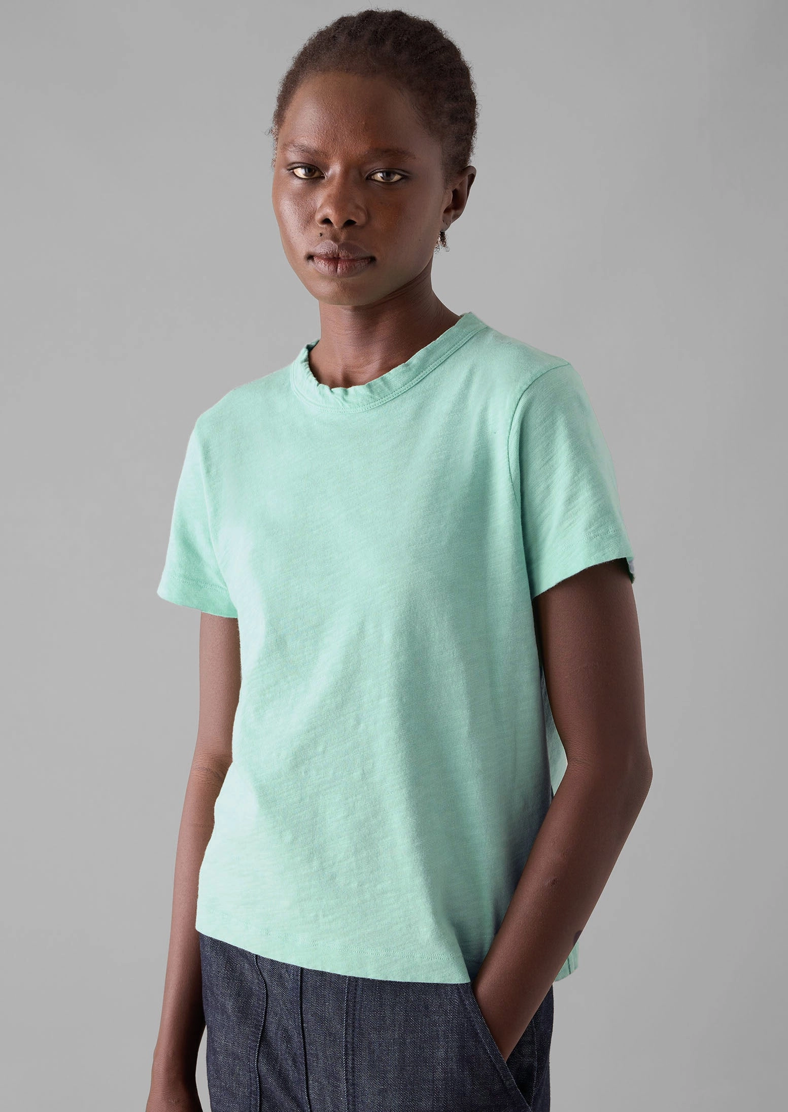 Sadie Organic Cotton Boy Tee | Summer House Green Wrinkle Resistant Finish