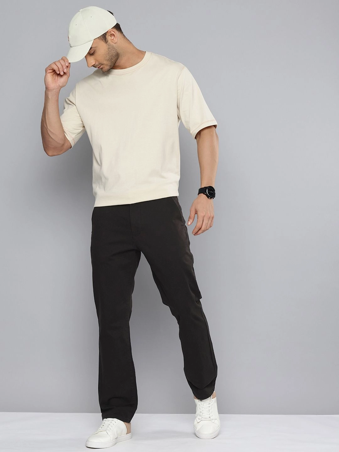 Thermal Regulating Fabric Men's Black Tapered Chinos
