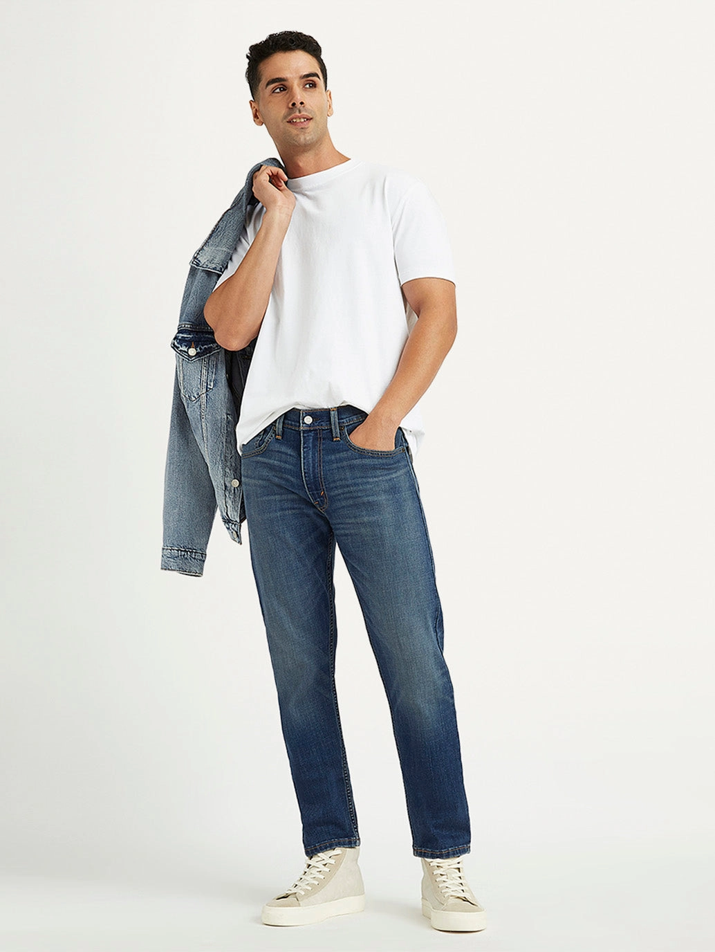 Party Look Classic Wear Men's 512 Blue Slim Tapered Fit Mid Rise Jeans