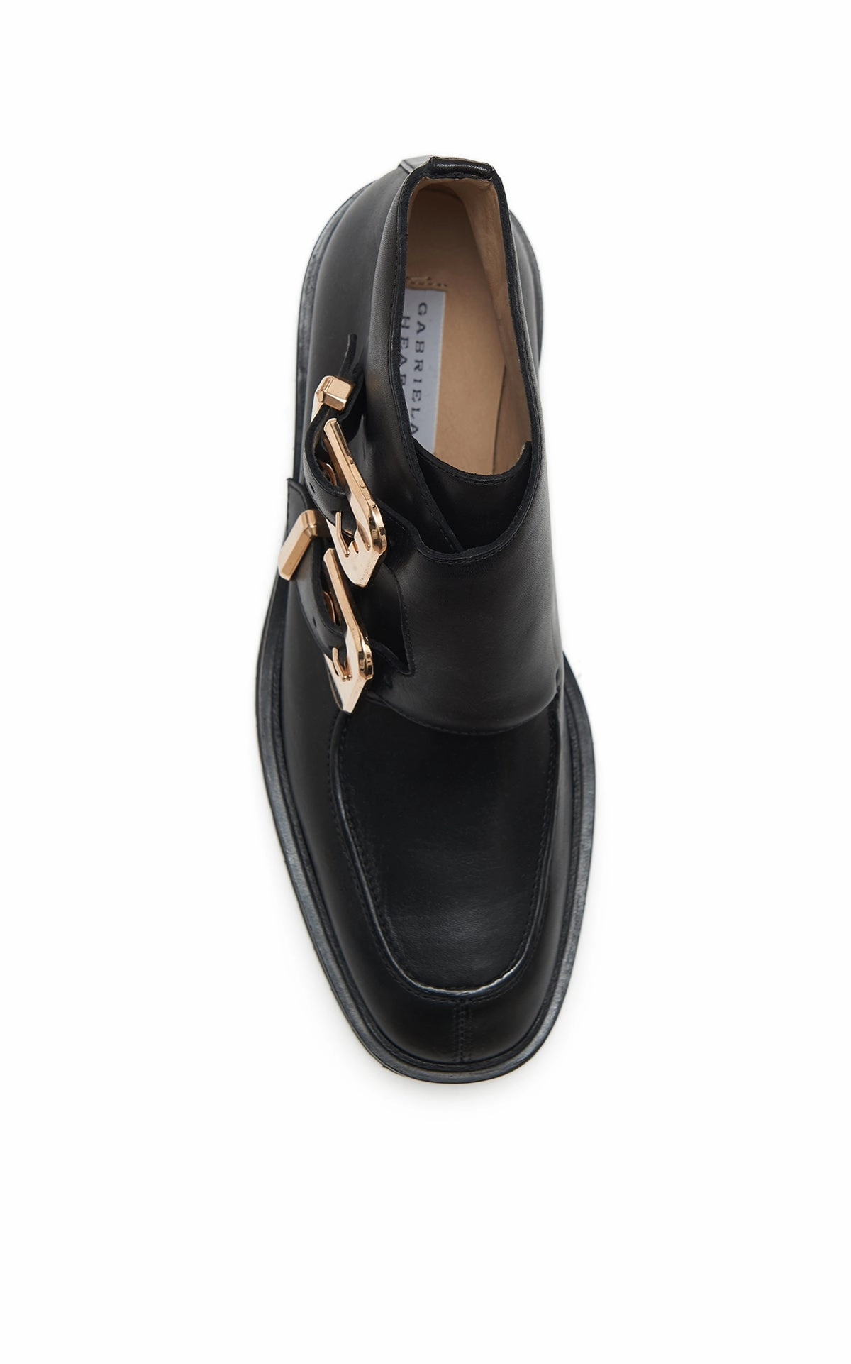 Heel Stabilizer Lace Up Design Apollo Platform Ankle Boot in Black Leather