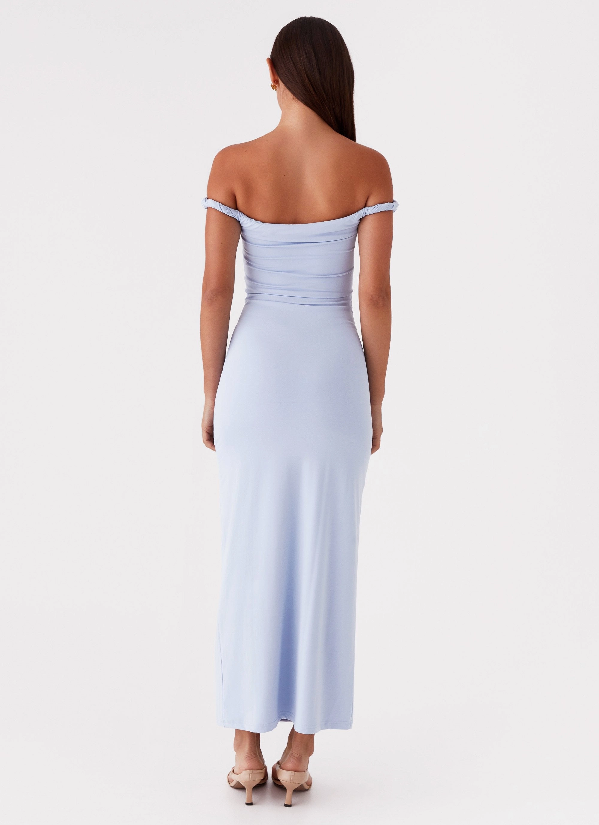 Blue Sky Arabella Twist Shoulder Maxi Dress - Blue