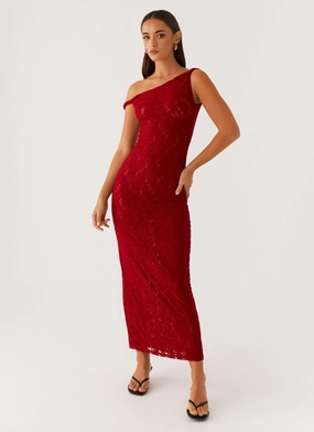 Arabella Twist Shoulder Maxi Dress - Maroon Trendy Layering
