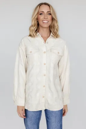 Zipper Closure System Joanna Plaid Shacket | Cream   Natural