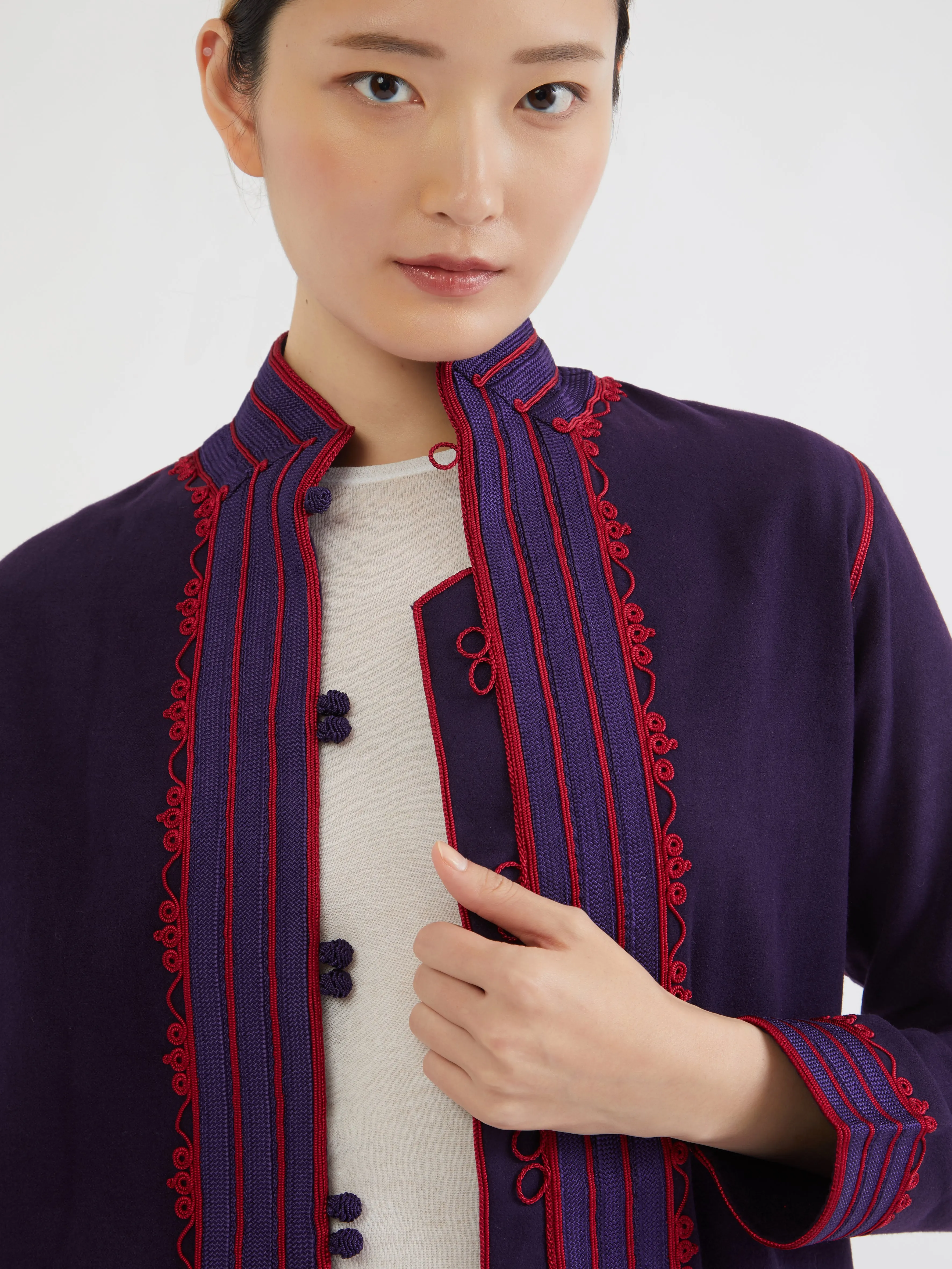 Moroccan cashmere jacket Effortless Layer Low Profile Fastening