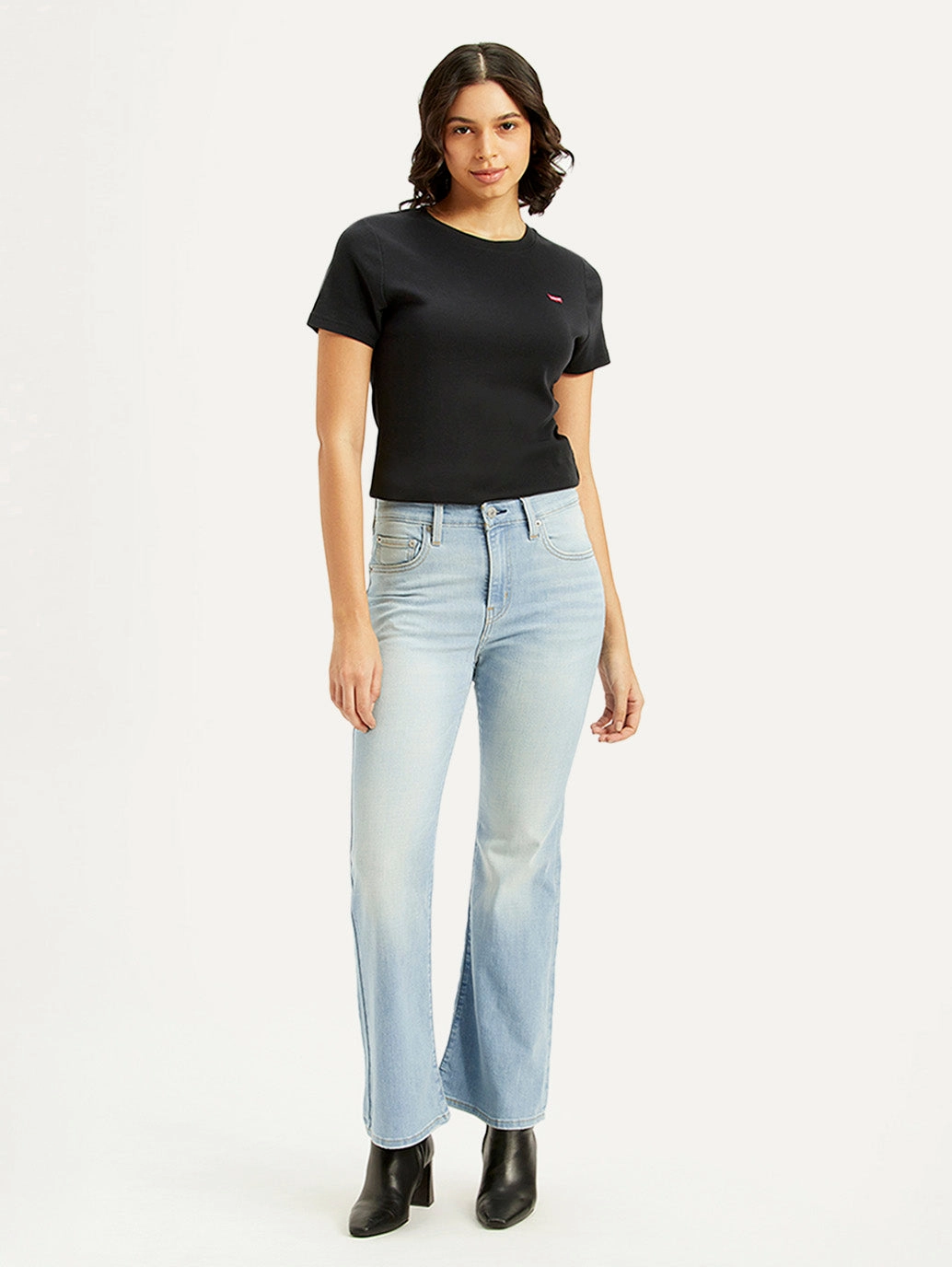 Casual Element Casual Staple Women's 726 Light Blue Flared Fit Mid Rise Jeans