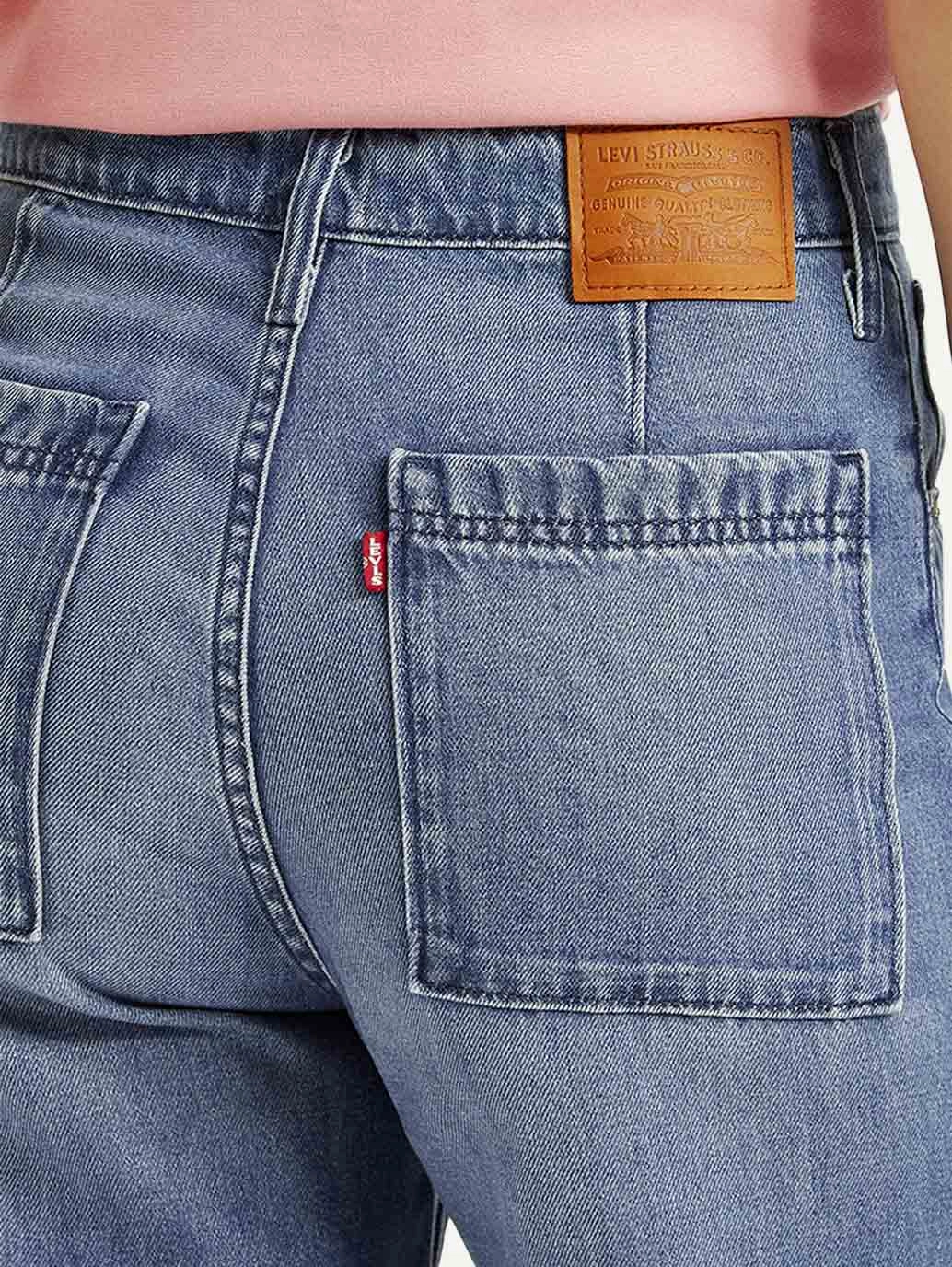 Women's Blue Mile High Wide Leg Fit High Rise Jeans Chic Essentials Flattering Waist Design