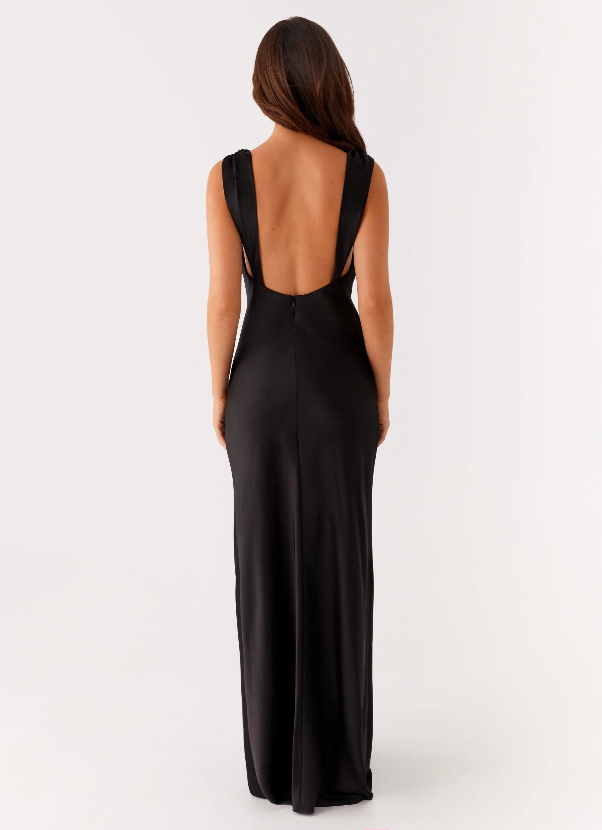 Arya Maxi Dress - Black Dreamy Drape Modern Waist Design