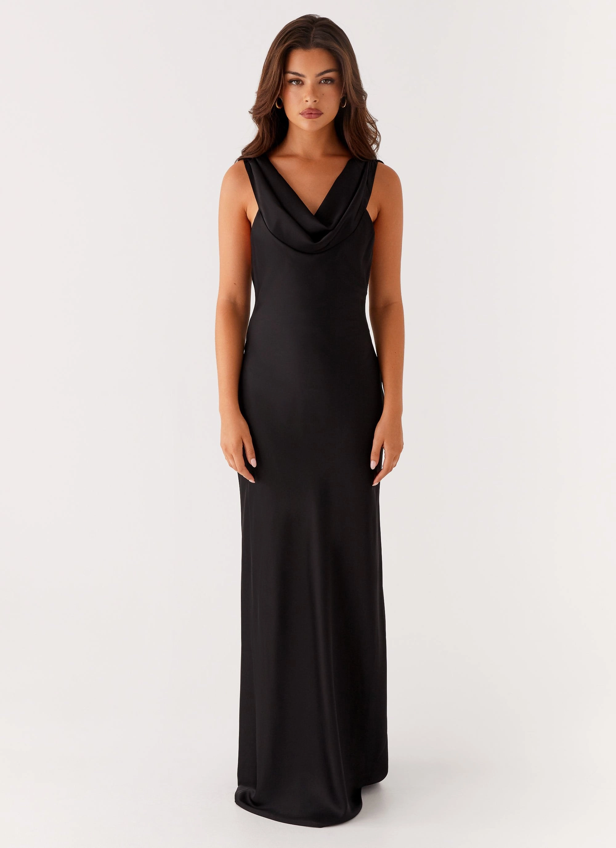 Chilly Day Layers Arya Maxi Dress - Black