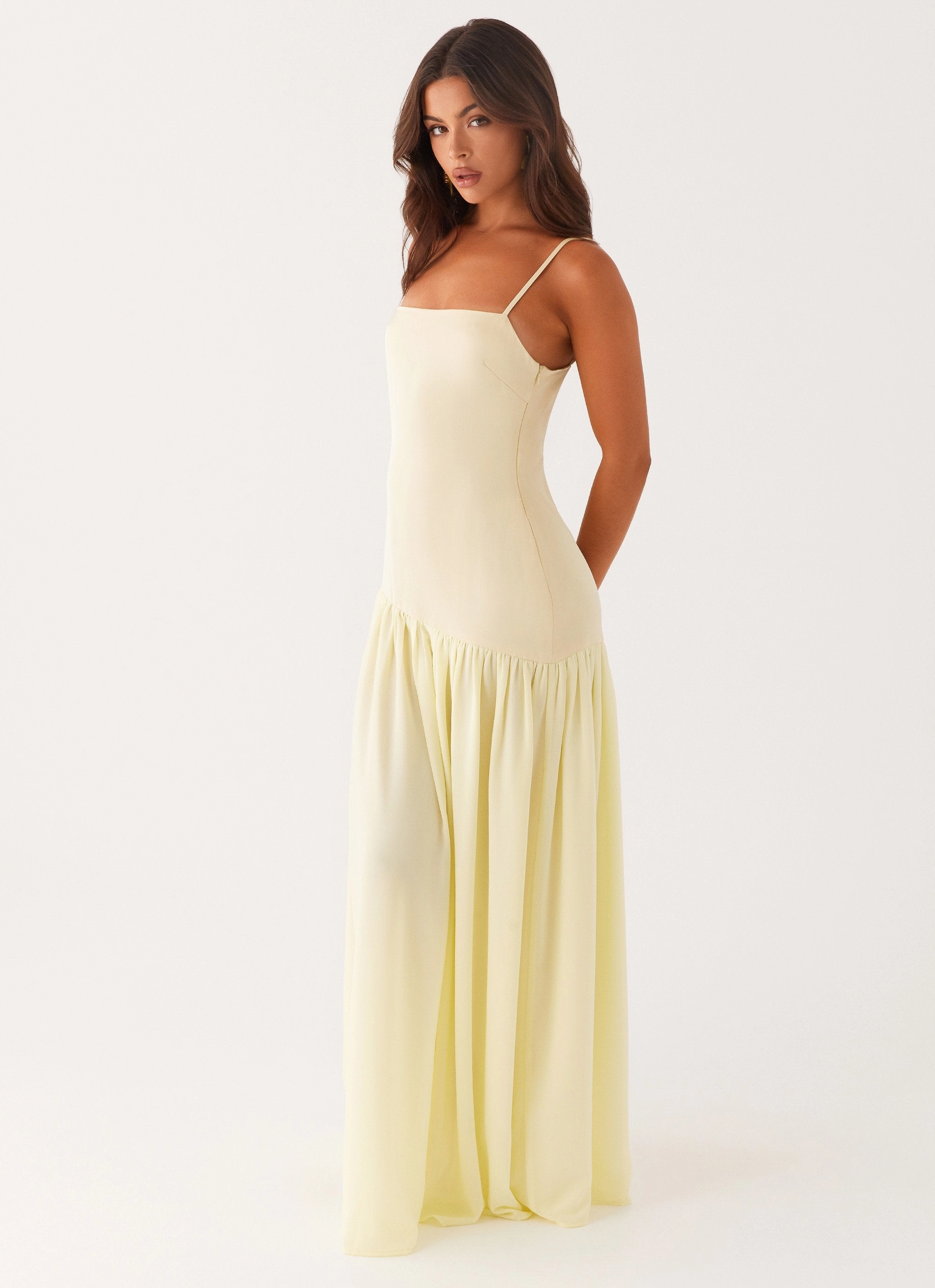 Asteria Maxi Dress - Yellow Layered Look City Style