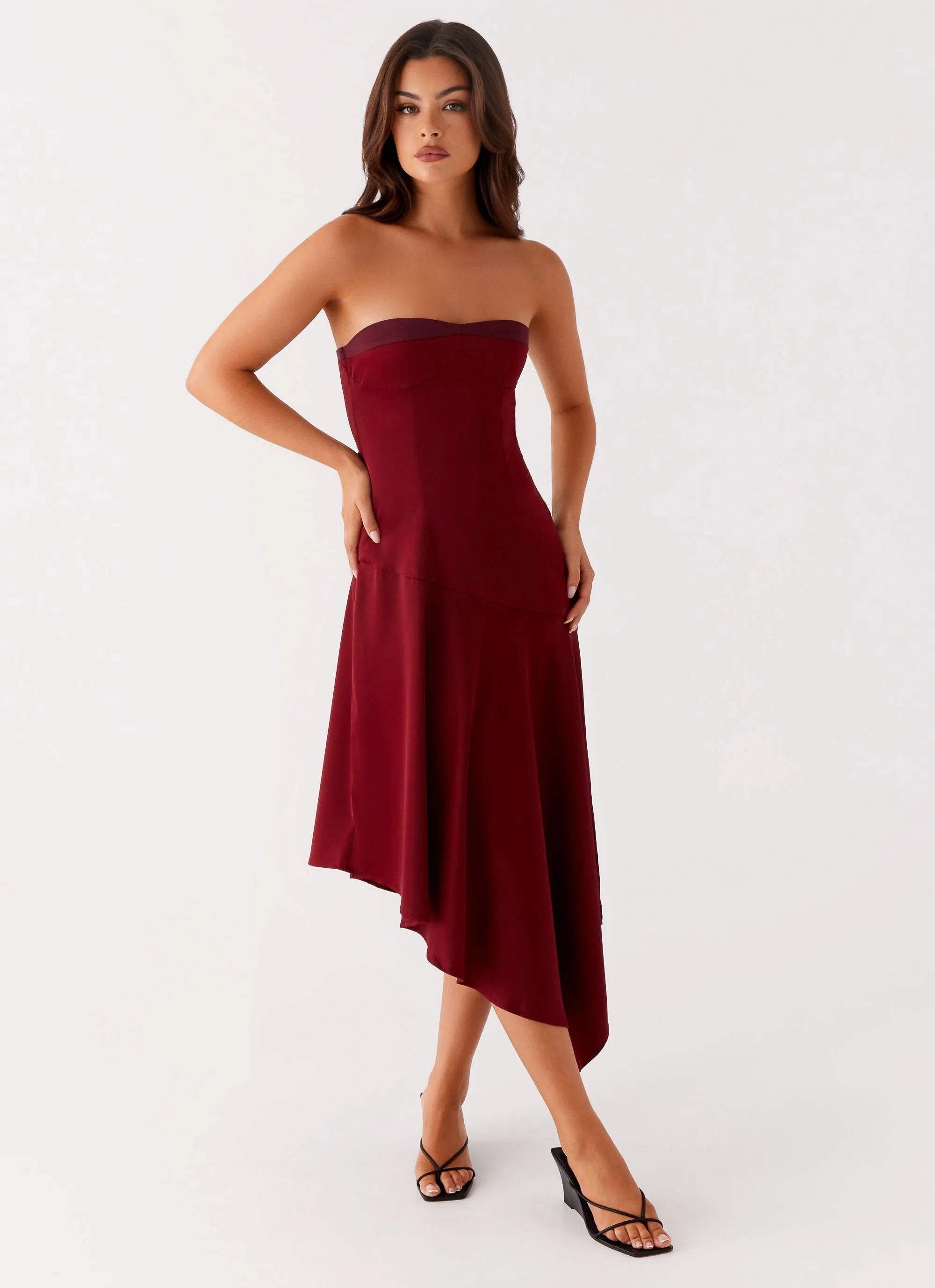 Fitted Mood Matisse Midi Dress - Red