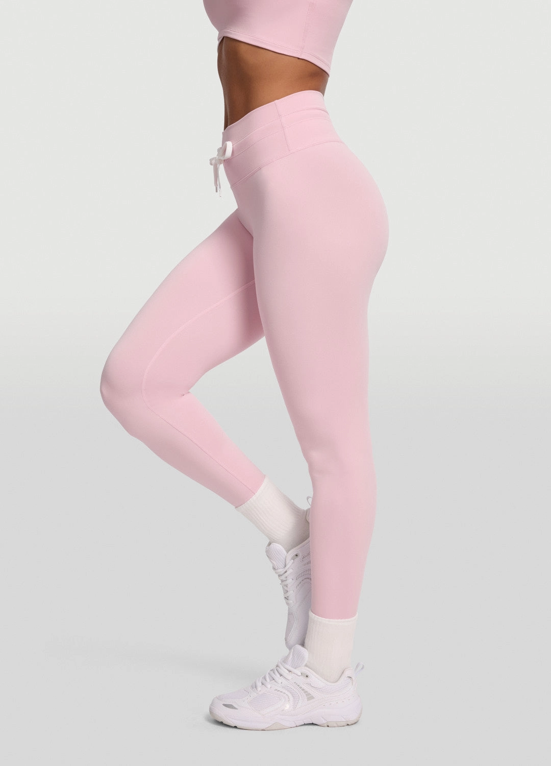 Sleek Drawstring Leggings Unisex Style Four Way Rib Knit Beginner Level