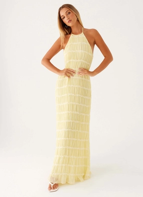 Aullie Maxi Dress - Yellow Bless Touch