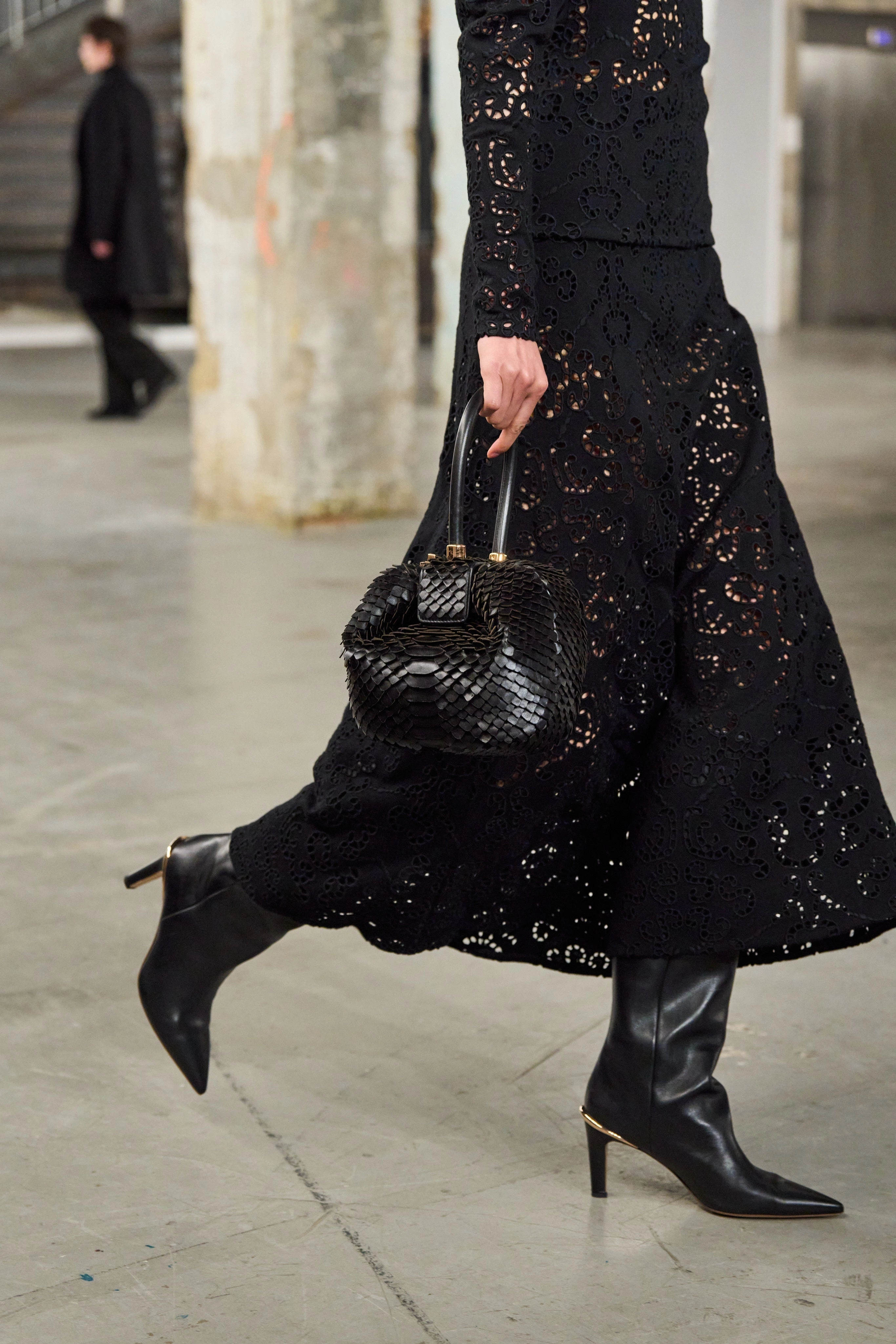 Aura High Heel Stiletto Tall Boot in Black Leather Padded Interior Cold Climate