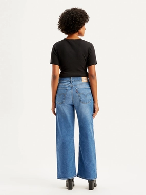 Women's Blue Mile High Wide Leg Fit High Rise Jeans Foundation Piece