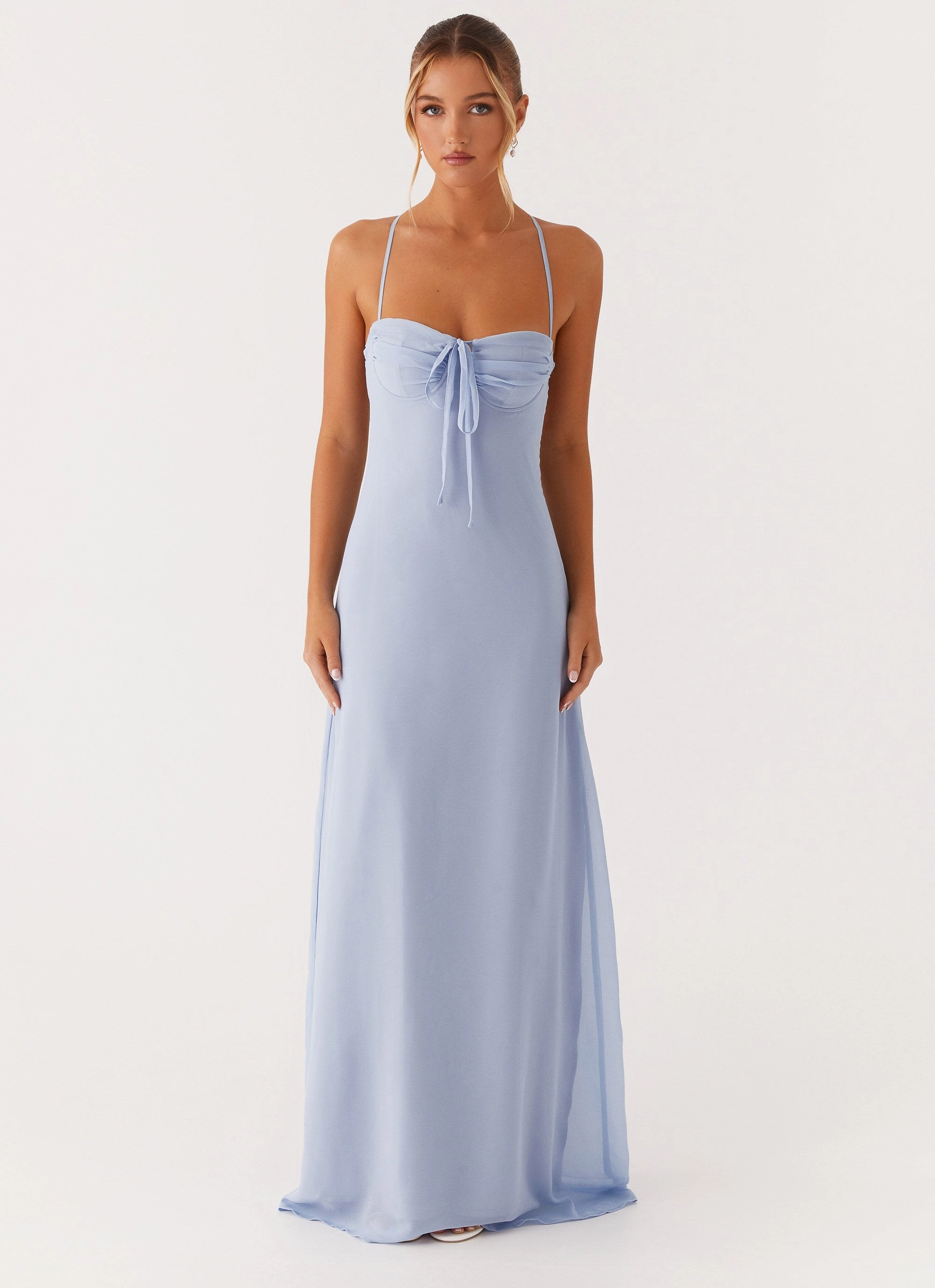Aveline Bustier Maxi Dress - Blue Love Glow Date night