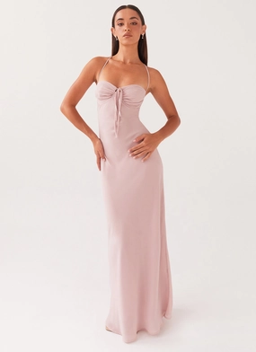 Aveline Maxi Dress - Mauve Crisp Finish