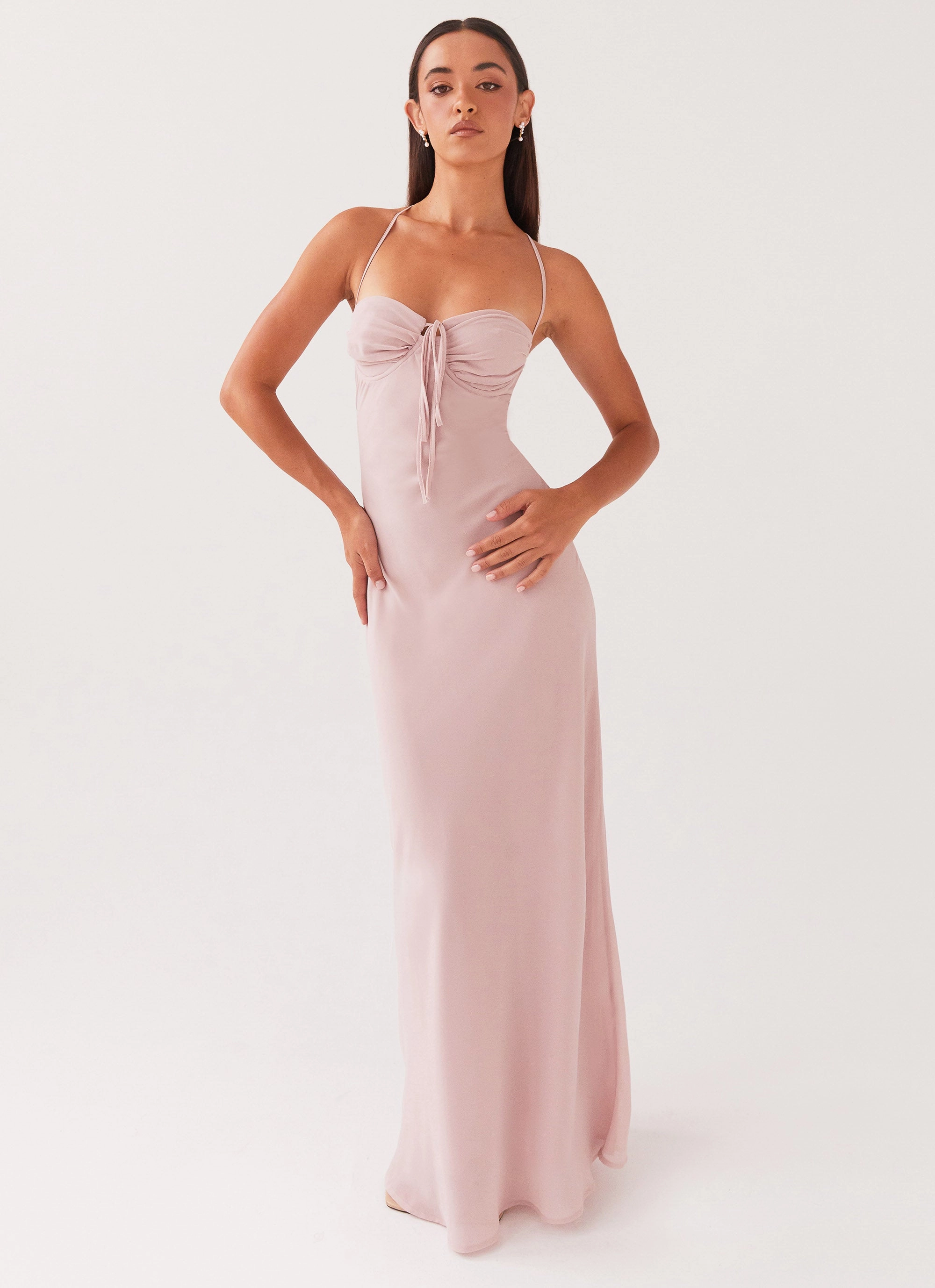 Aveline Maxi Dress - Mauve Crisp Finish