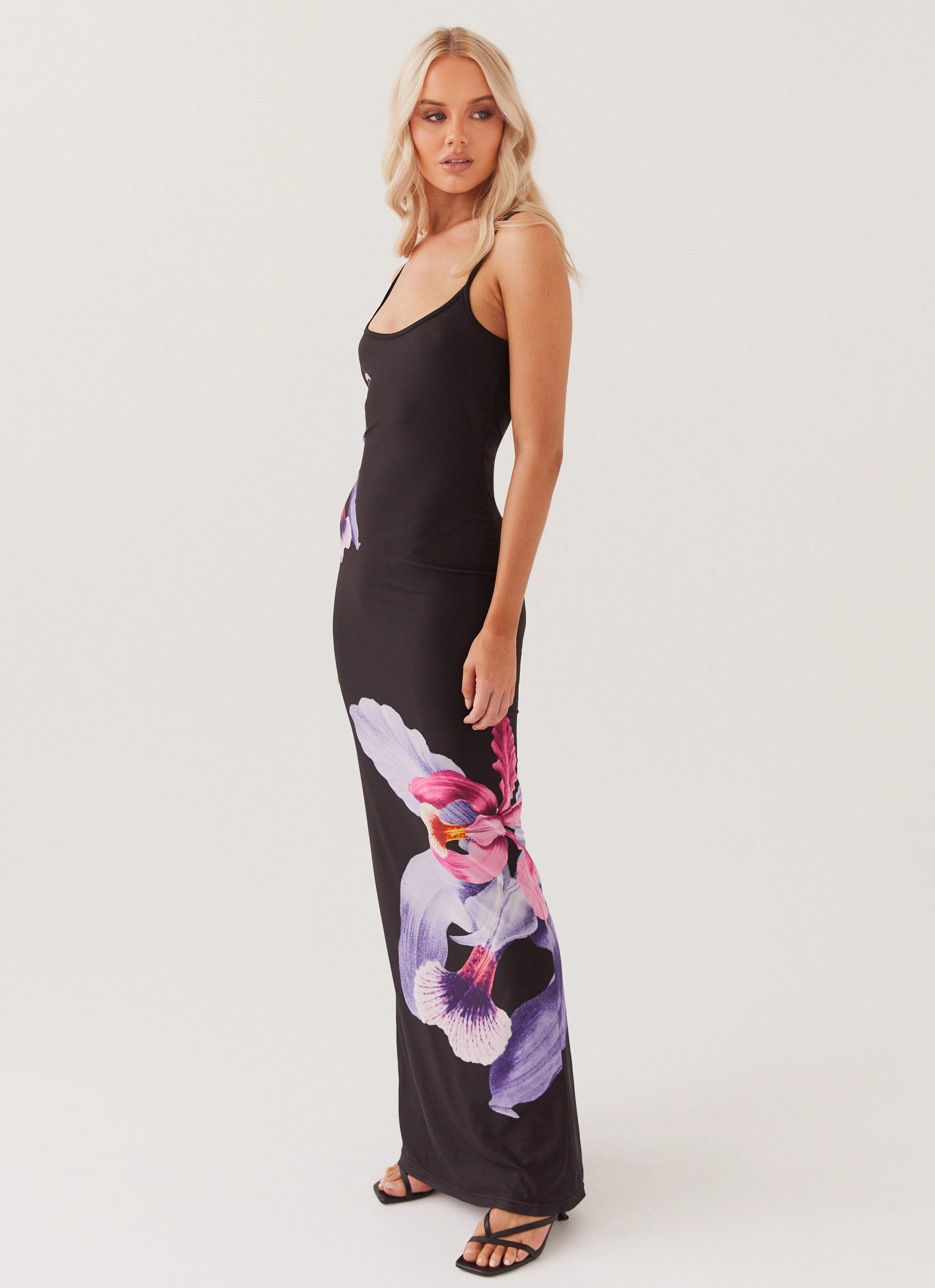 Bad News Mesh Maxi Dress - Black Tulip Form Flow