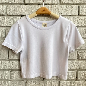 MoistureWickingFabric Bamboo Short Sleeve Crop Top