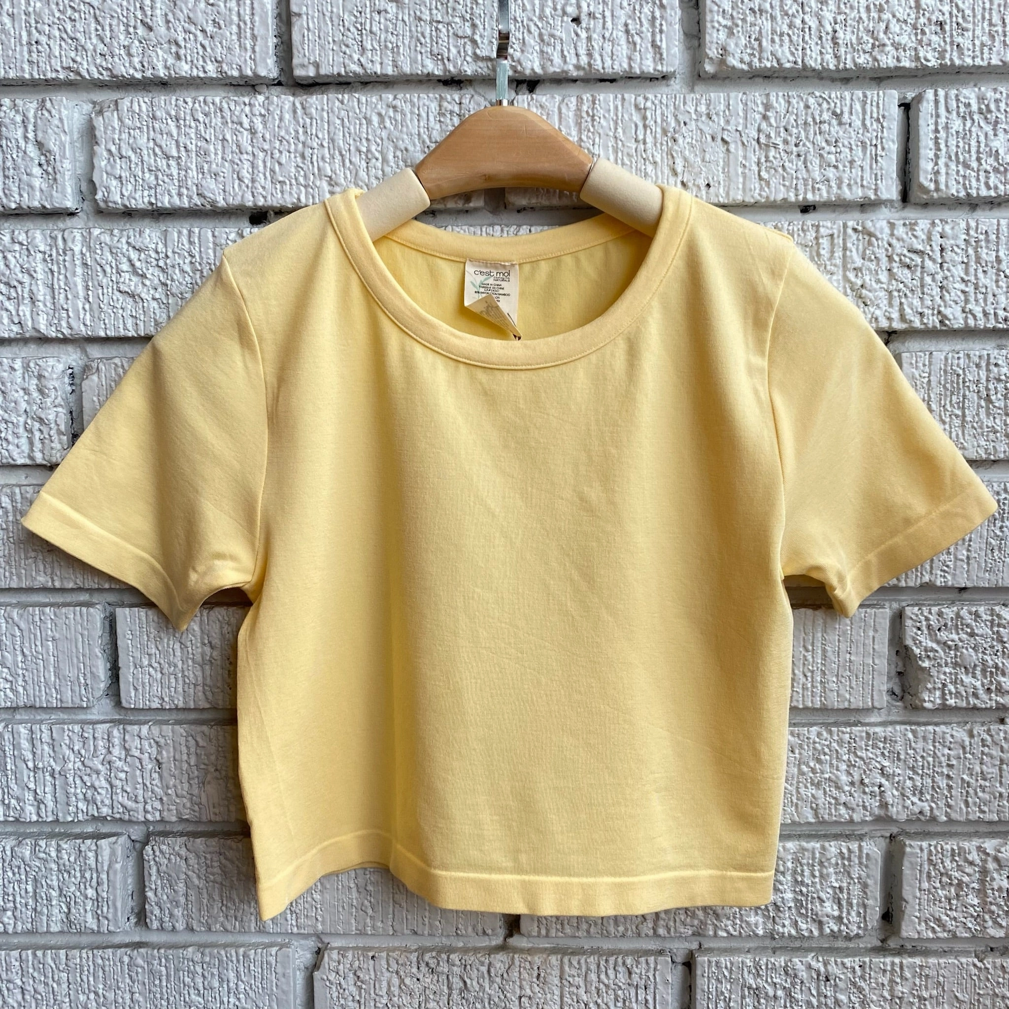 Bamboo Short Sleeve Crop Top Comfortable Look