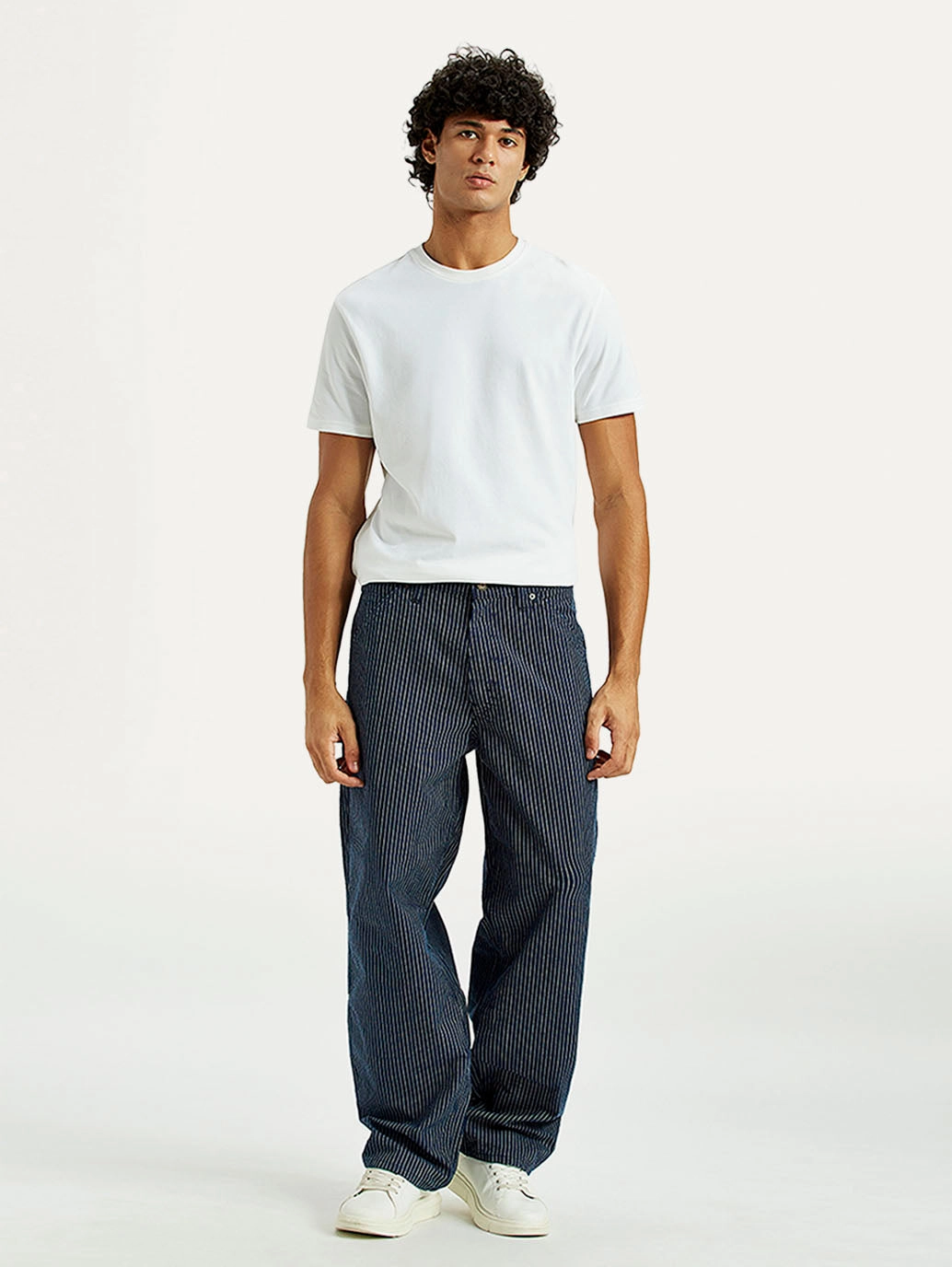 Wardrobe Choice Leisure Wear Men's 578 Dark Indigo Baggy Fit Mid Rise Carpenter Jeans