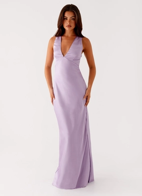 Brody Maxi Dress - Lilac Tailored Mood Empire-Waist
