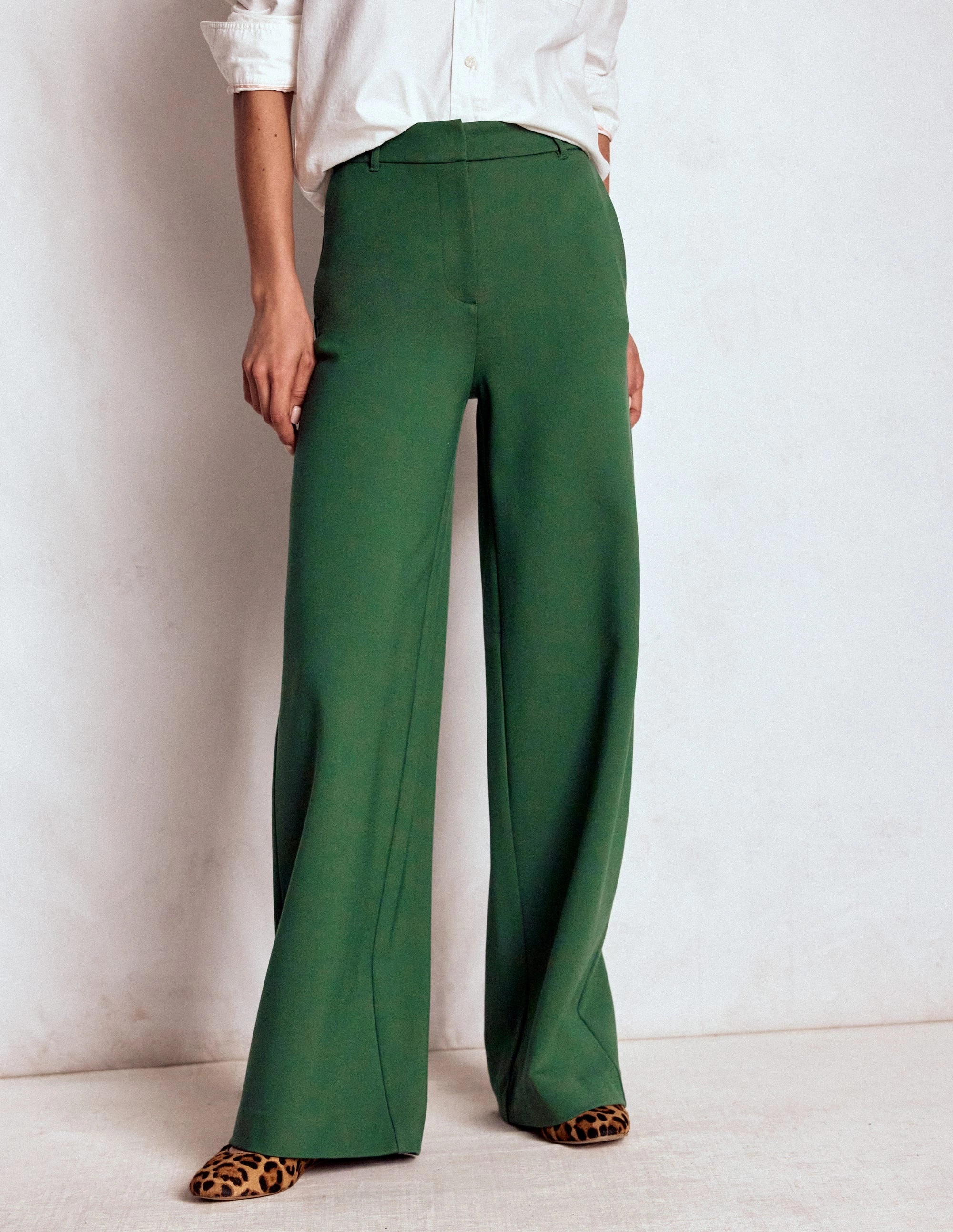 Belgravia Ponte Trousers-Hunter Green Freedom Move Essential Wearable
