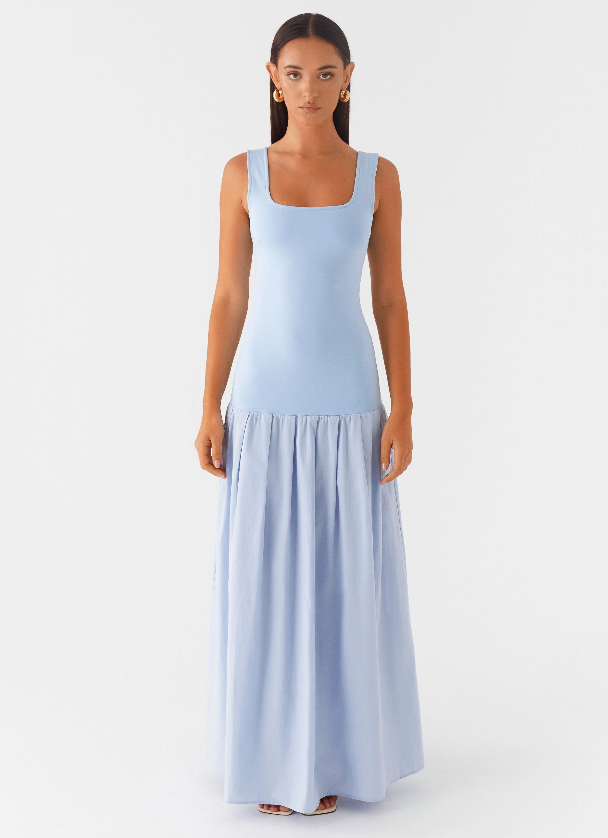 Sleeveless Cut Jaxon Maxi Dress - Blue