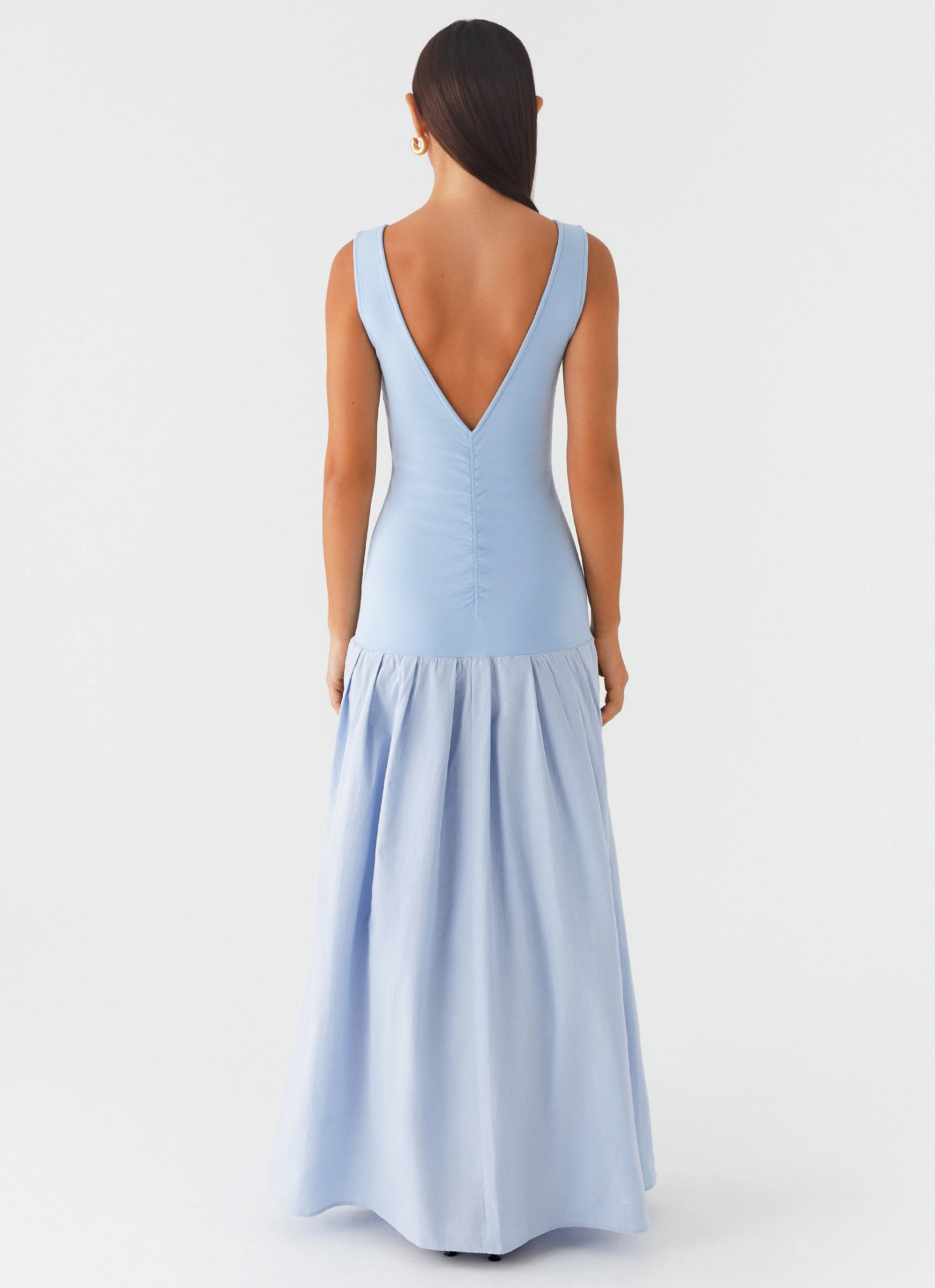 Jaxon Maxi Dress - Blue Drawstring-Closure Inner Glow