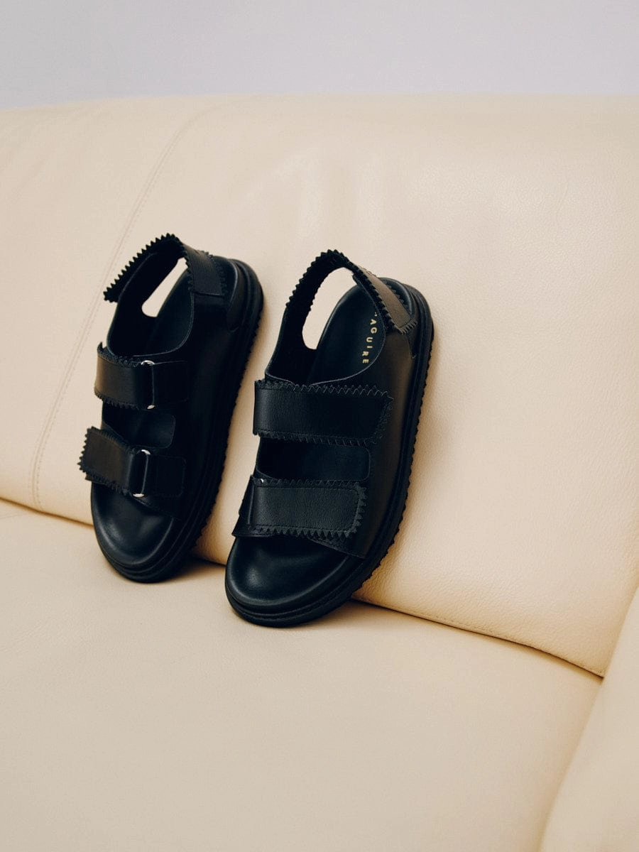 Tavira Black Sandal skin friendly Heel Cushioning