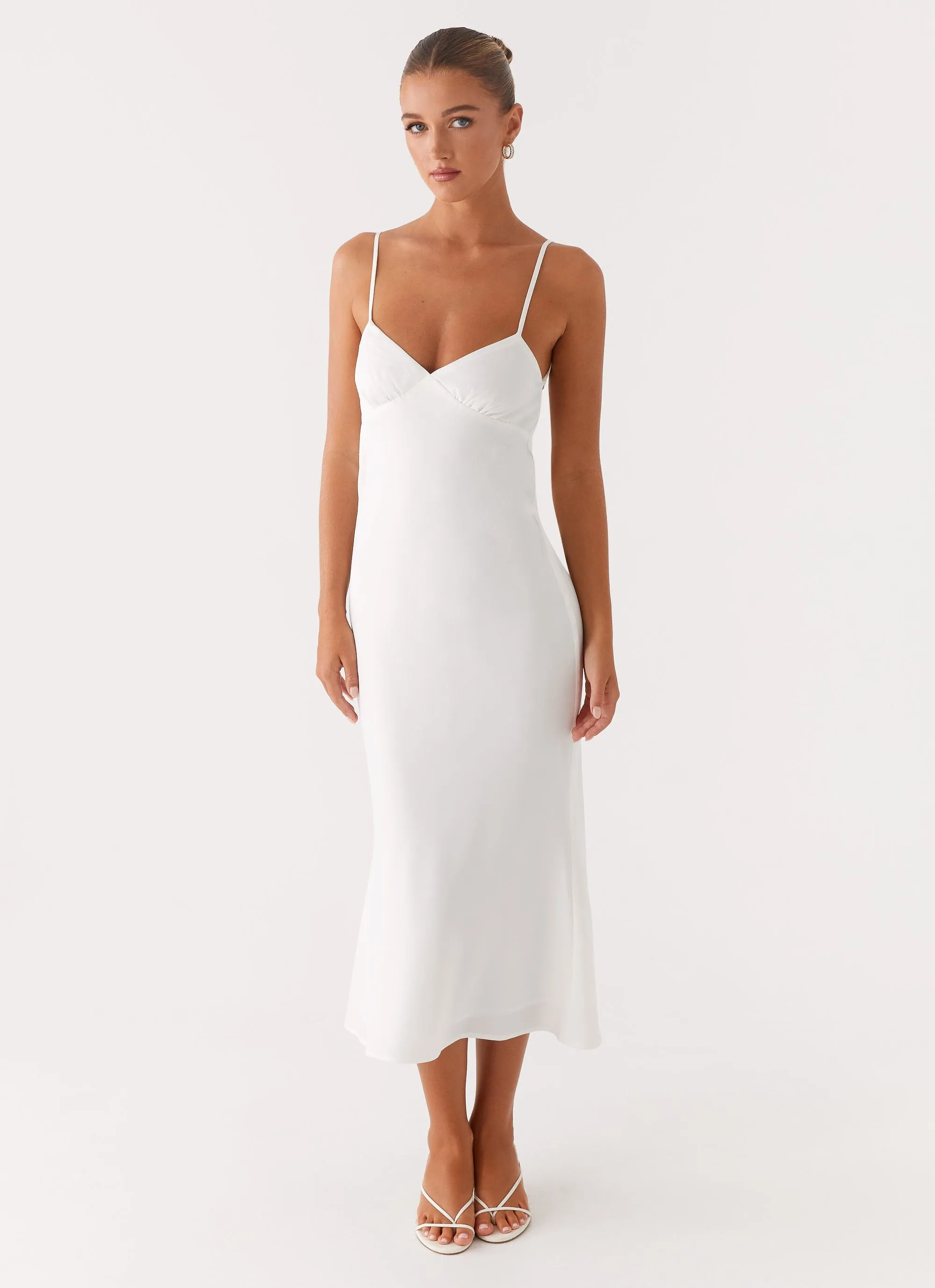 Simple Shape Versatile Piece Bentley Midi Dress - White