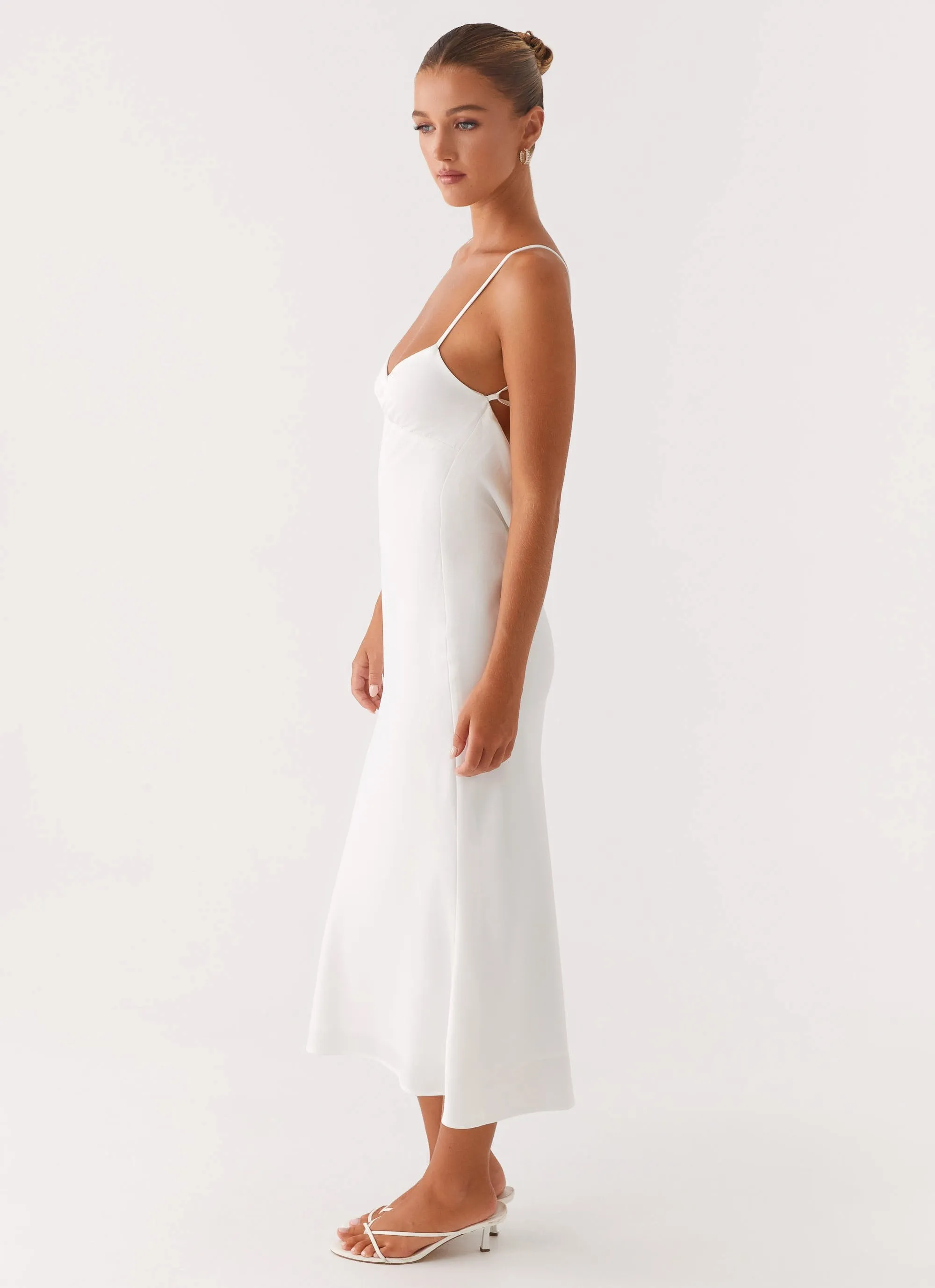 Fluid Fabric Bentley Midi Dress - White