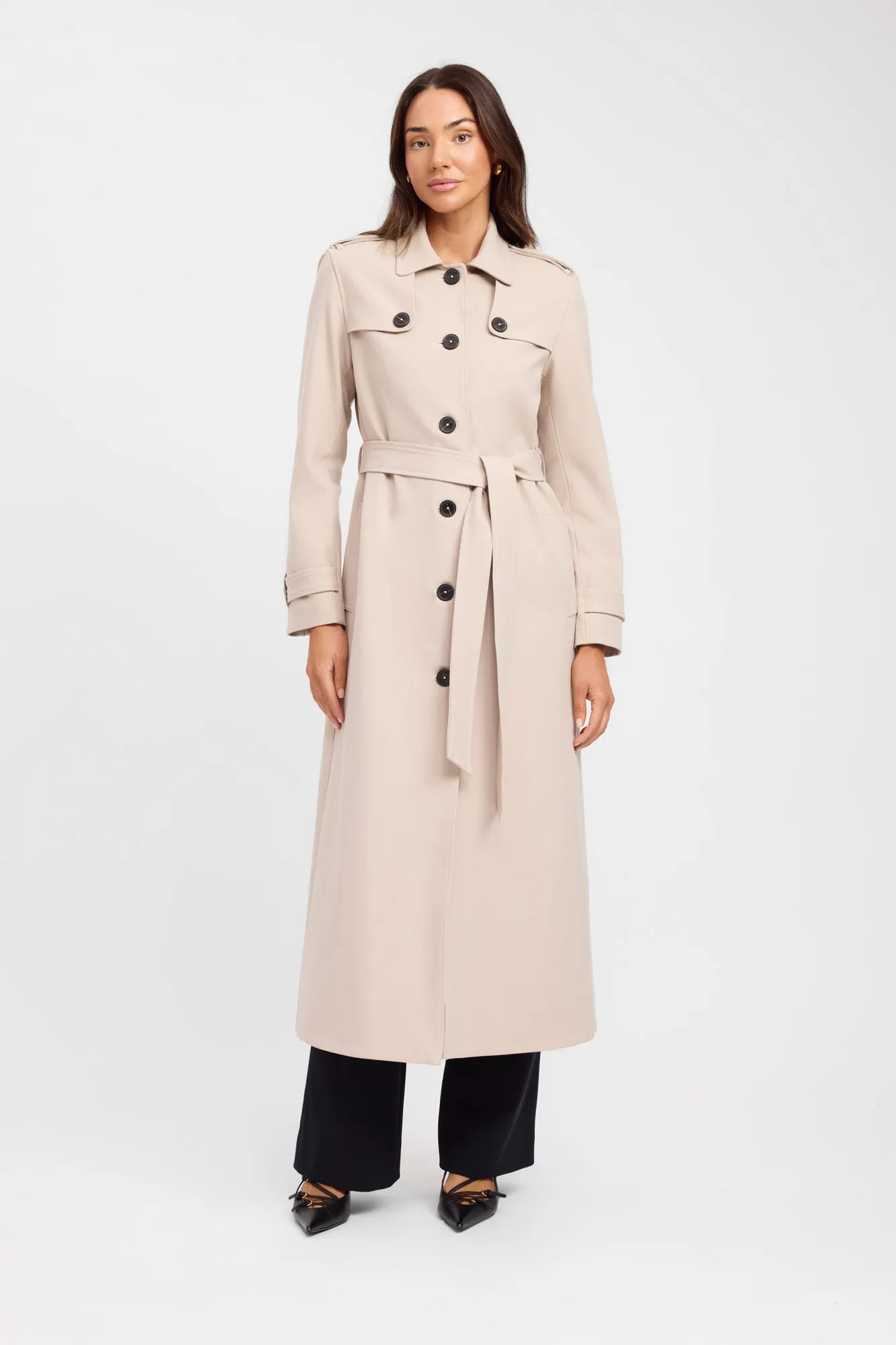 All Day Wear Compression Fold Design Berlin Button Trench