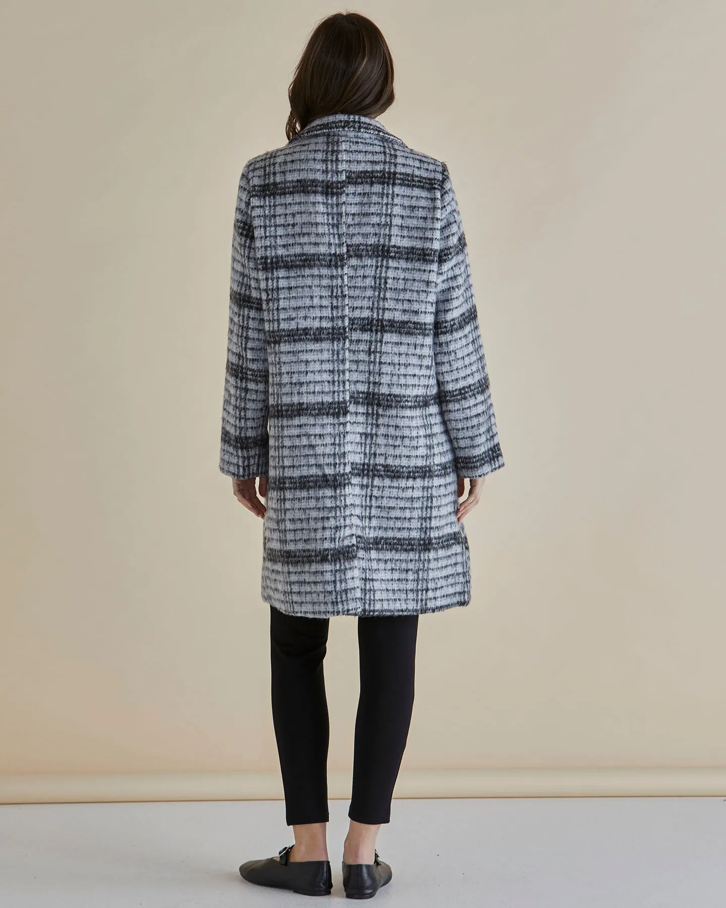 Betty Basics Wanda Coat Mono Chrome CompressionResistant Waterproof Stitch Details