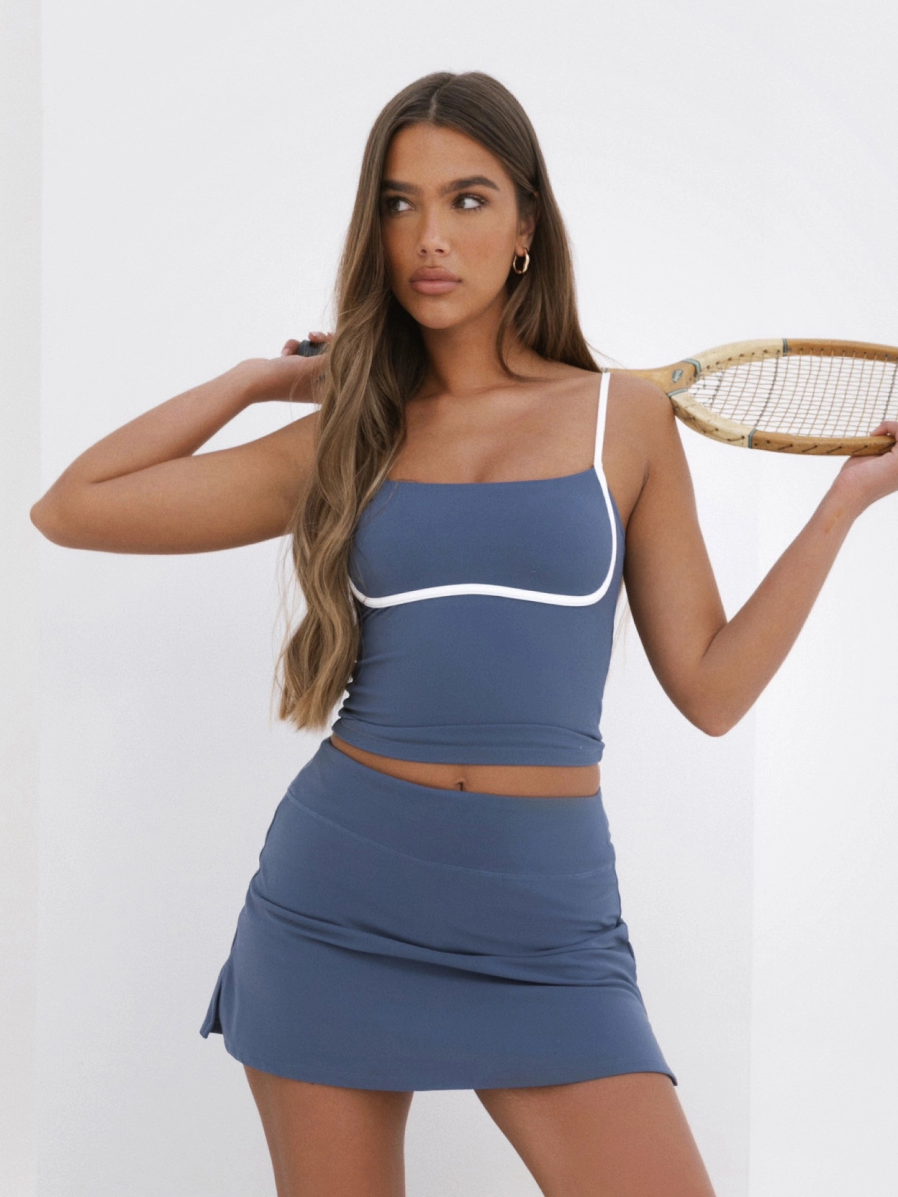 Layered Moisture Control Align Active Bra - Steel Blue