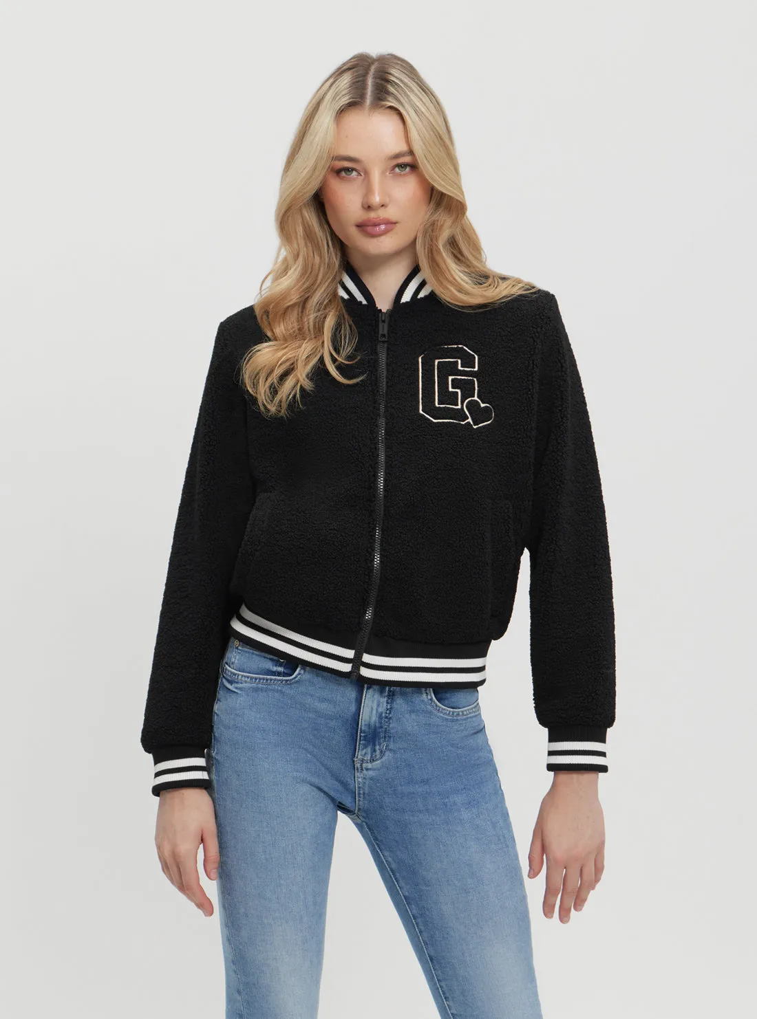 Ventilation Panels Black Sherpa Bomber Jacket