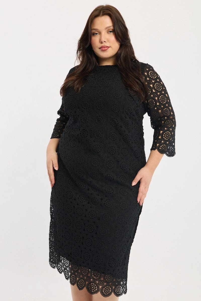 effortless grace Classic Grace Black Lace Bodycon Dress