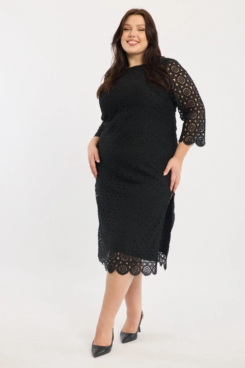Black Lace Bodycon Dress London Edge