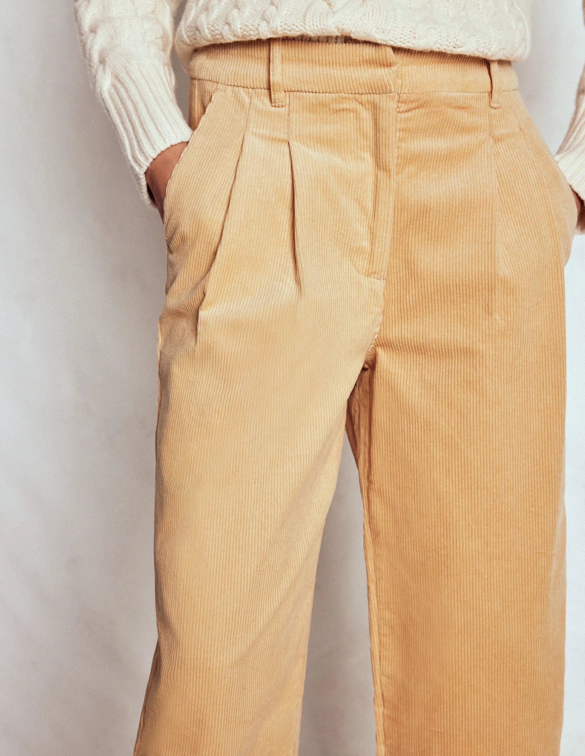 Bloomsbury Cord Trousers-Stone ReinforcedHemline