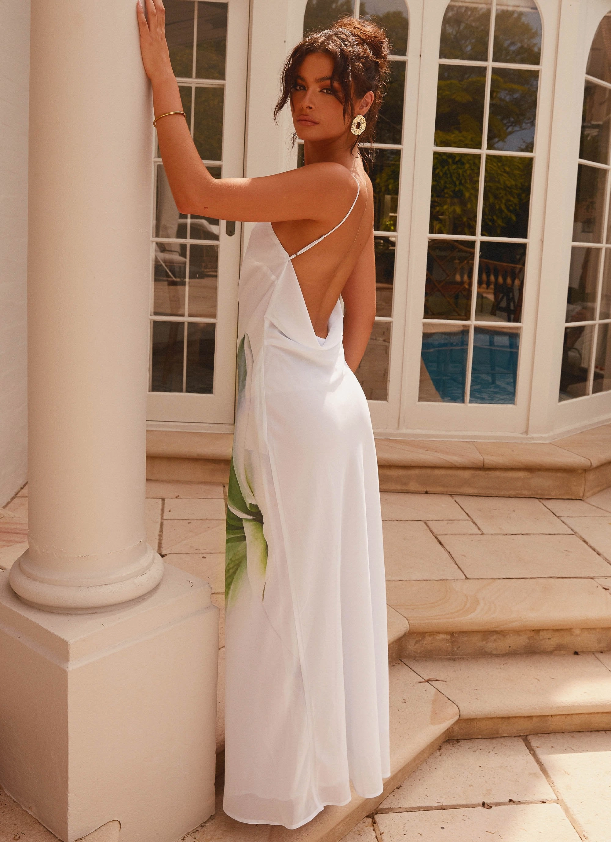 Smart Layer Retro Mood Blossom Hearts Maxi Dress - Dahlia Ash