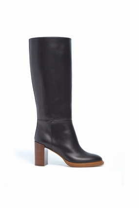 Quick Drying Cold Climate Comfort Lining Daily Walks Bocca Knee-High Boot in Black Leather