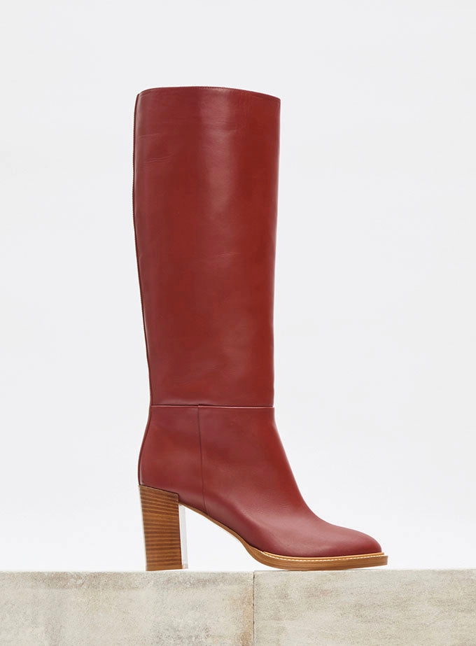Shock Absorbing Mountain Climber Bocca Knee-High Boot in Burnt Sienna Leather