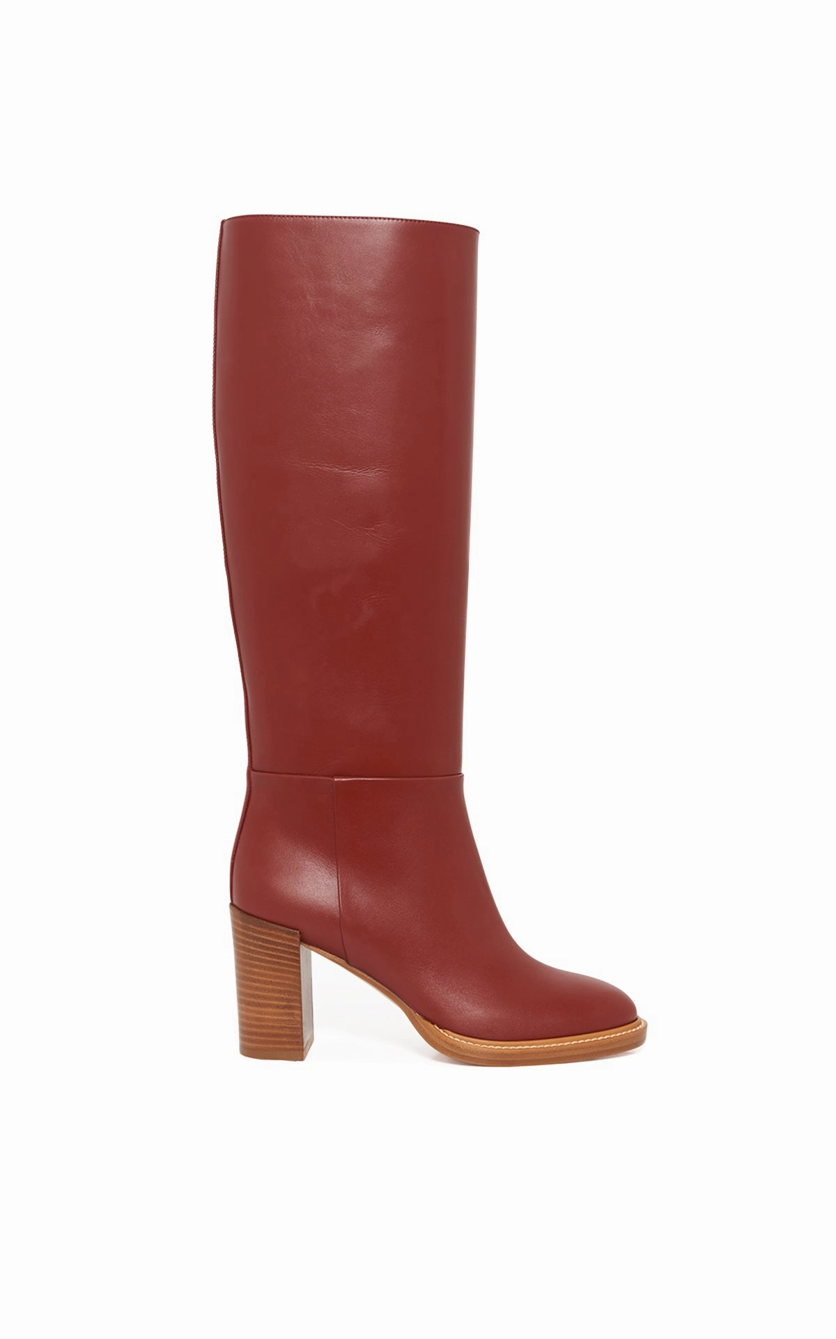 Support Foot Breathable Snowy Path Bocca Knee-High Boot in Burnt Sienna Leather
