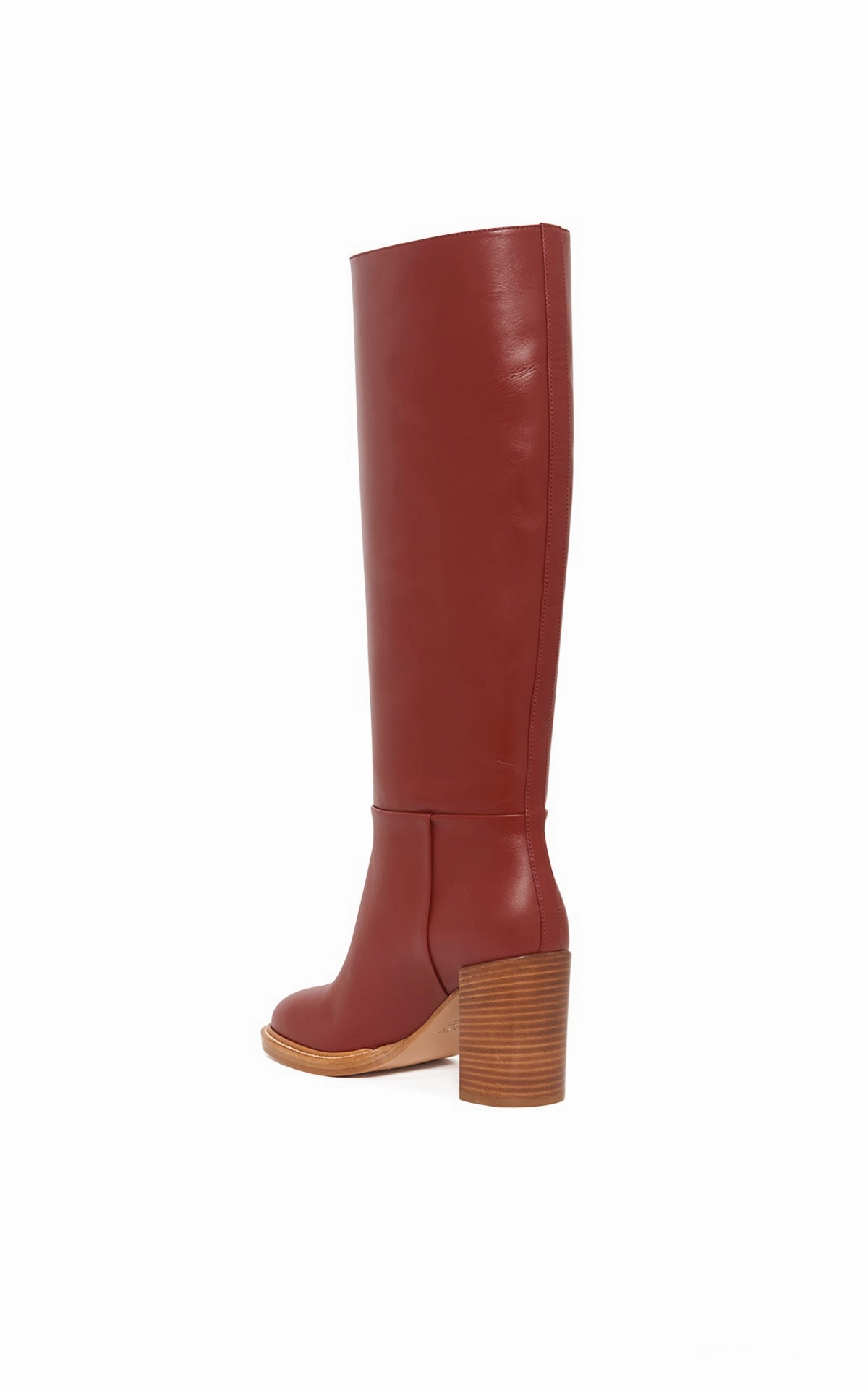 Bocca Knee-High Boot in Burnt Sienna Leather Factory Worker