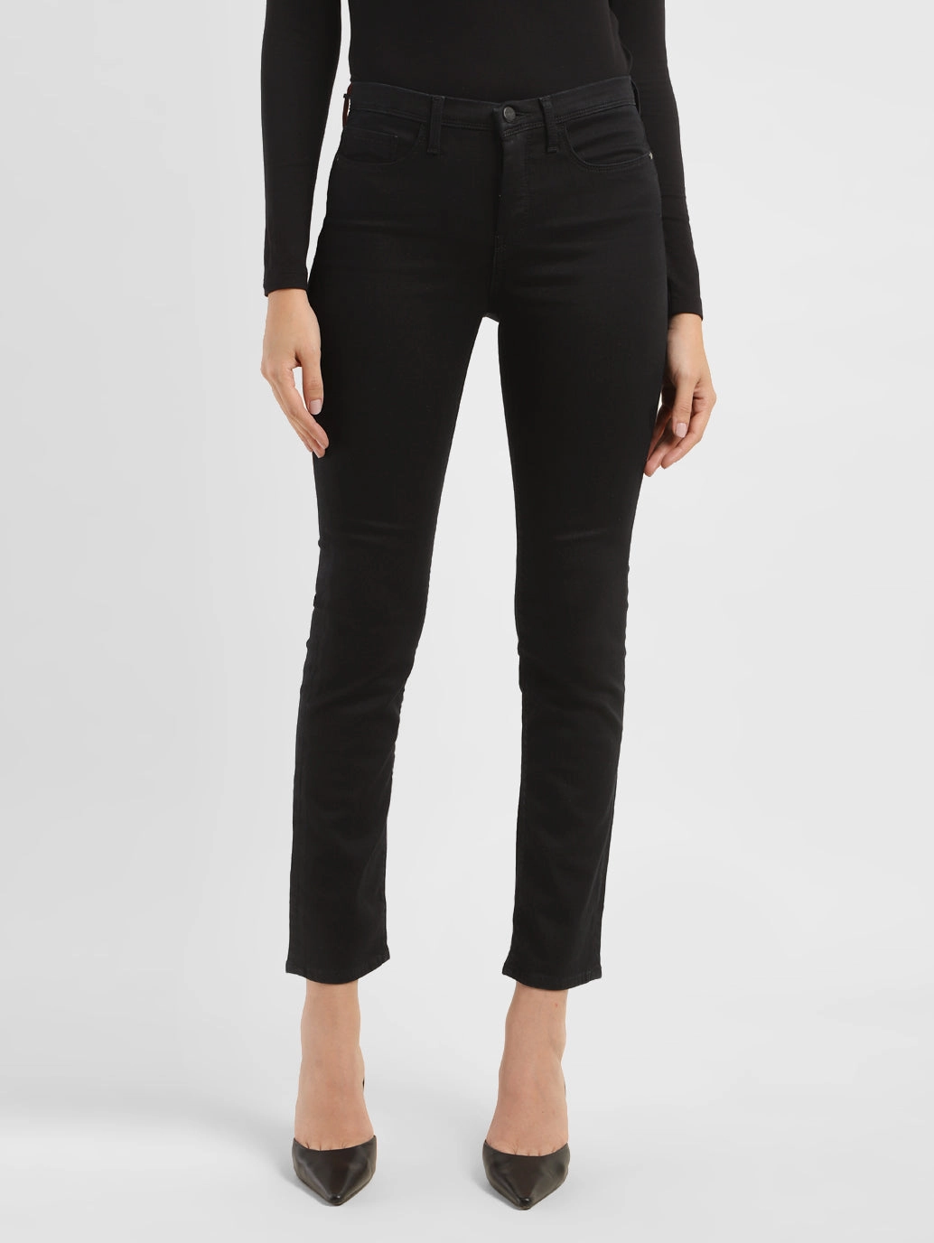 Streetwear Fan Minimalist Style Women's 312 Black Straight Fit Mid Rise Jeans