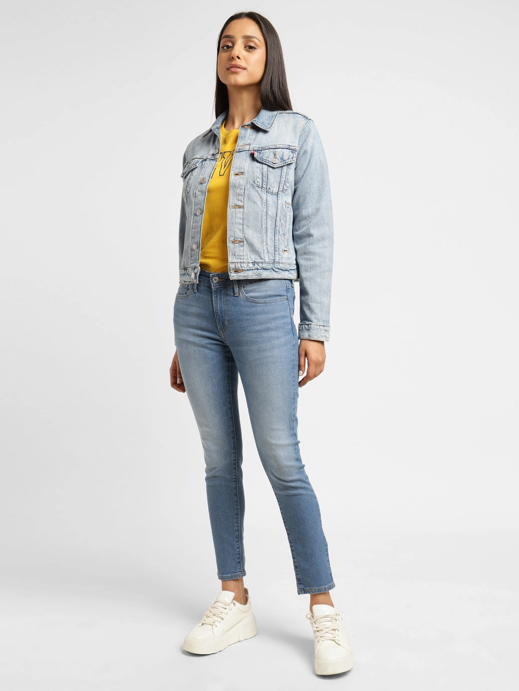 Classic Wear Street Fashion Women's 711 Blue Skinny Fit Mid Rise Jeans